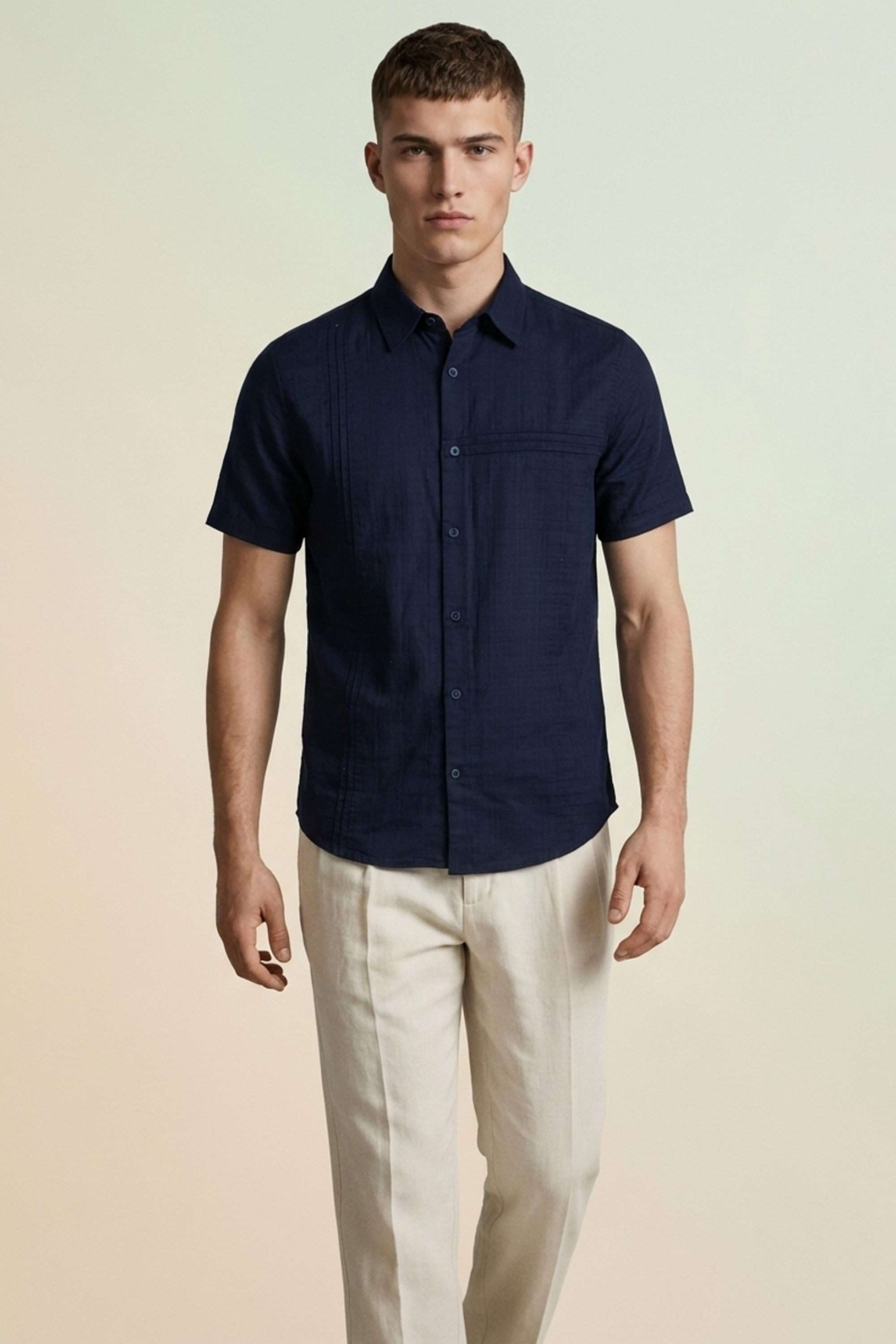 Solid-Cotton-Relaxed-Fit-Men-s-Casual-Shirt