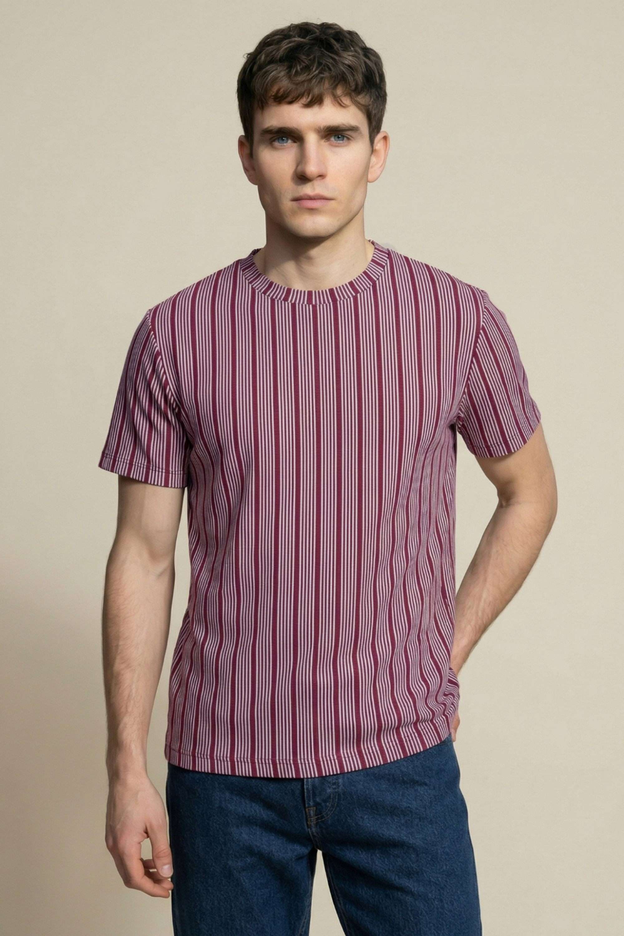 Stripes-Poly-Cotton-Round-Neck-Men-s-T-Shirt
