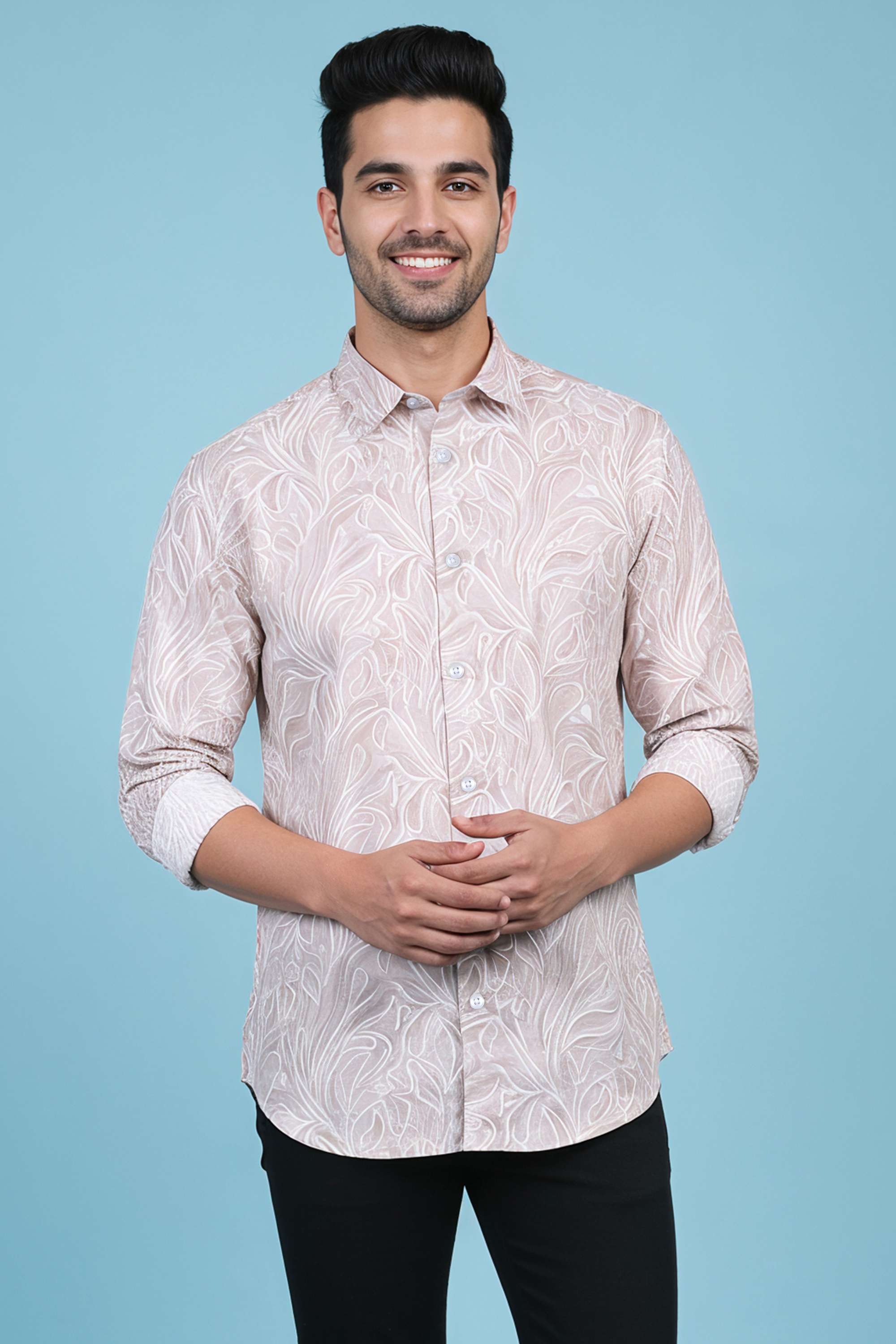 Printed-Cotton-Blend-Regular-Fit-Men-Casual-Wear-Shirt