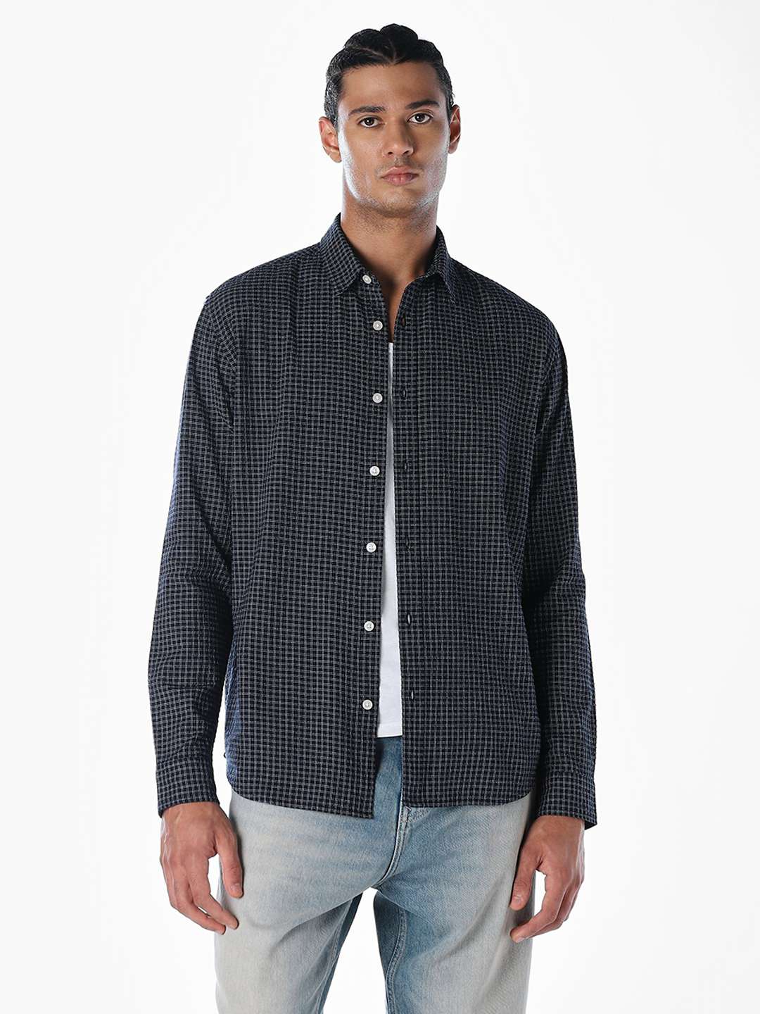 Solid-Cotton-Regular-Fit-Men-s-Shirt
