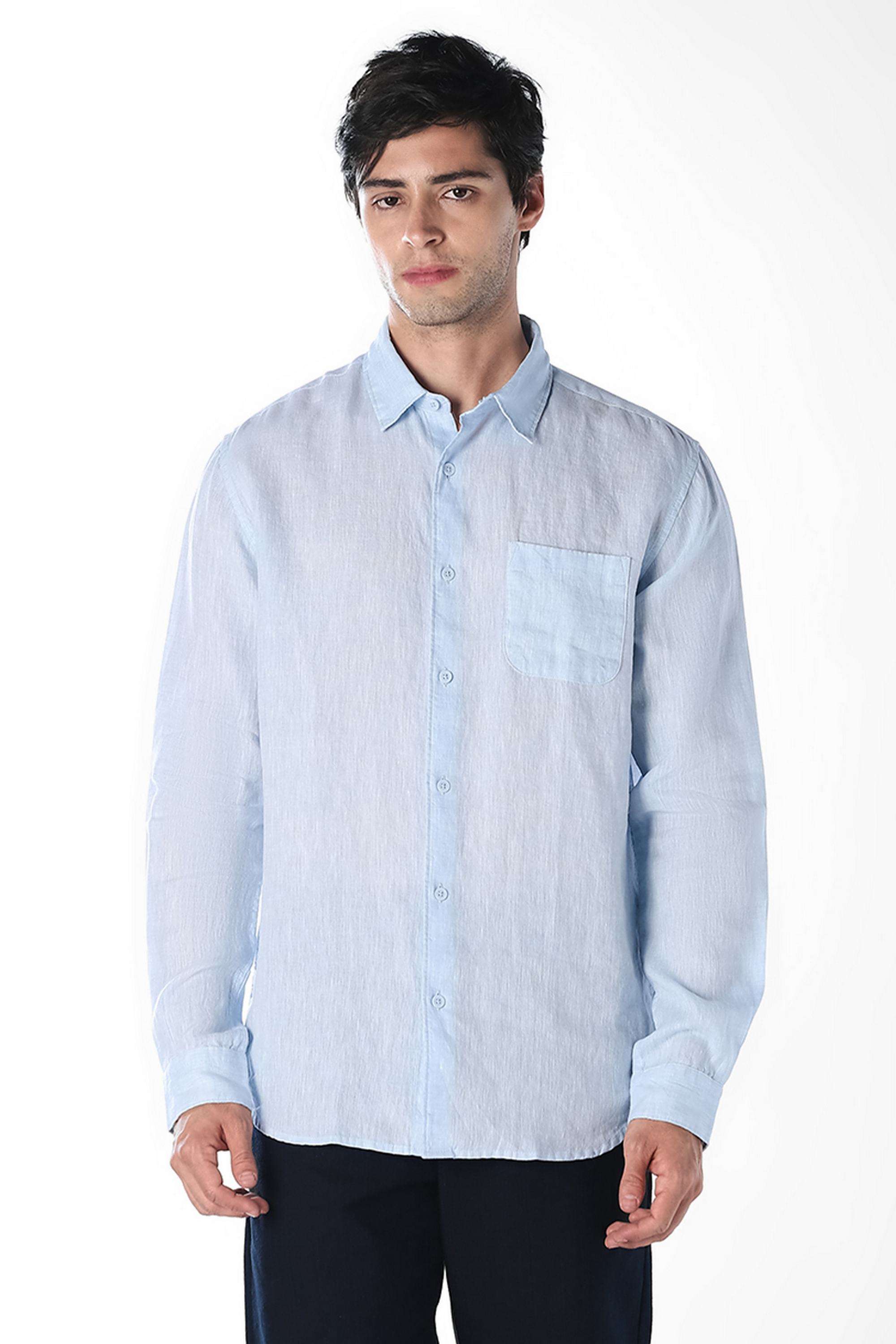 Solid-Cotton-Regular-Fit-Men-s-Casual-Shirt