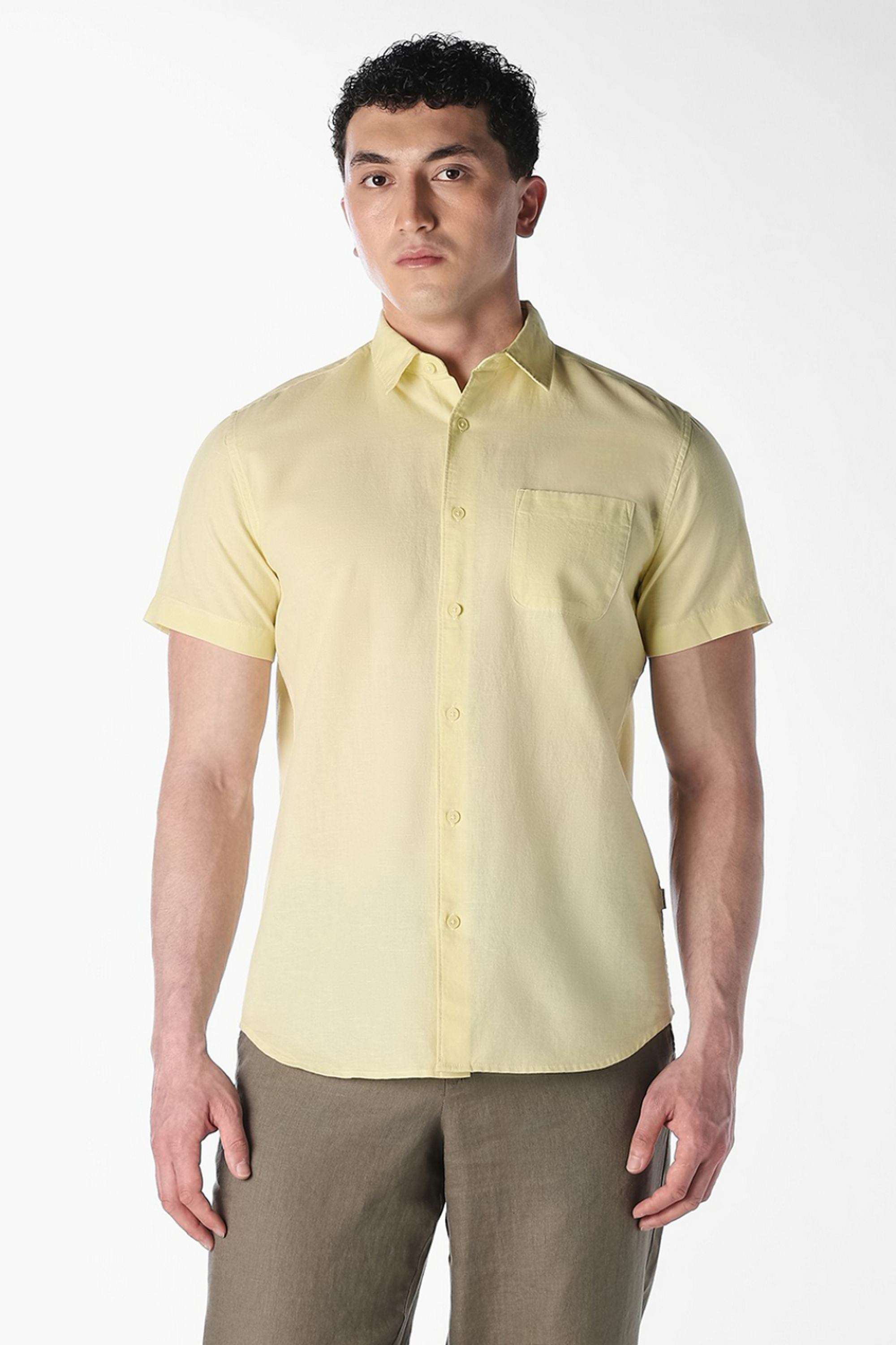 Solid-Cotton-Regular-Fit-Men-s-Casual-Shirt