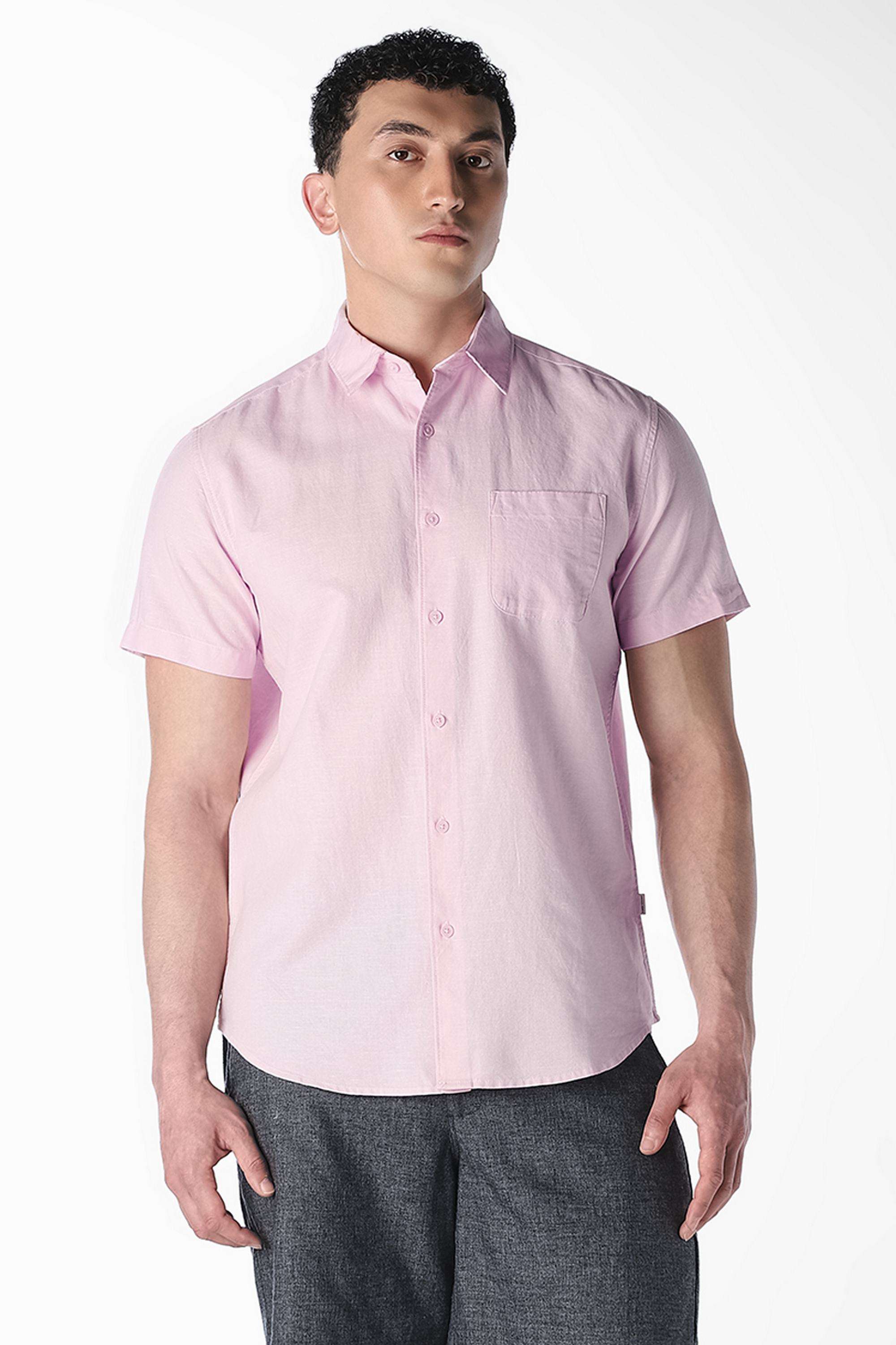 Solid-Cotton-Regular-Fit-Men-s-Casual-Shirt