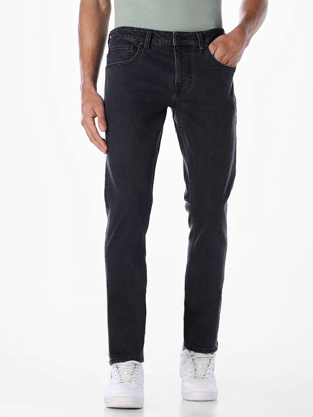Solid-Cotton-Slim-Fit-Men-s-Jeans
