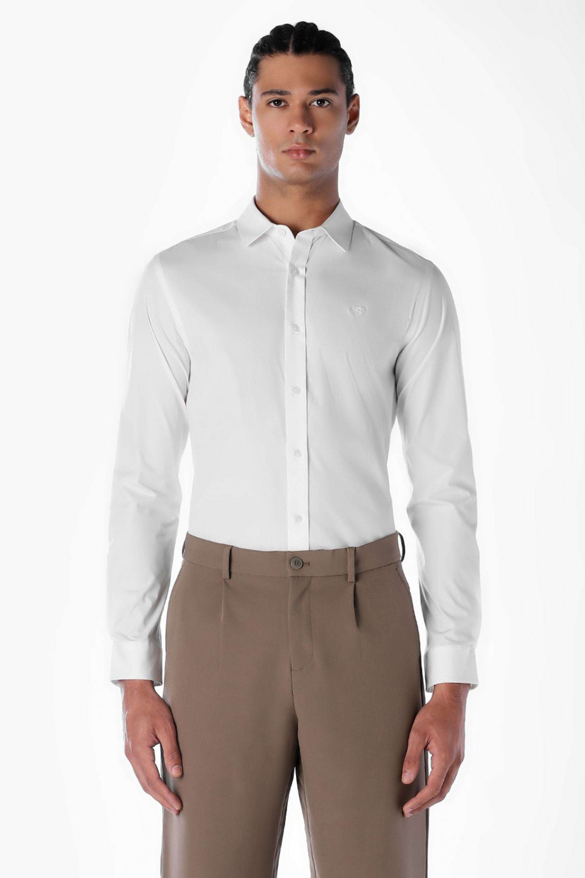 Solid-Blended-Fabric-Slim-Fit-Men-s-Formal-Shirt