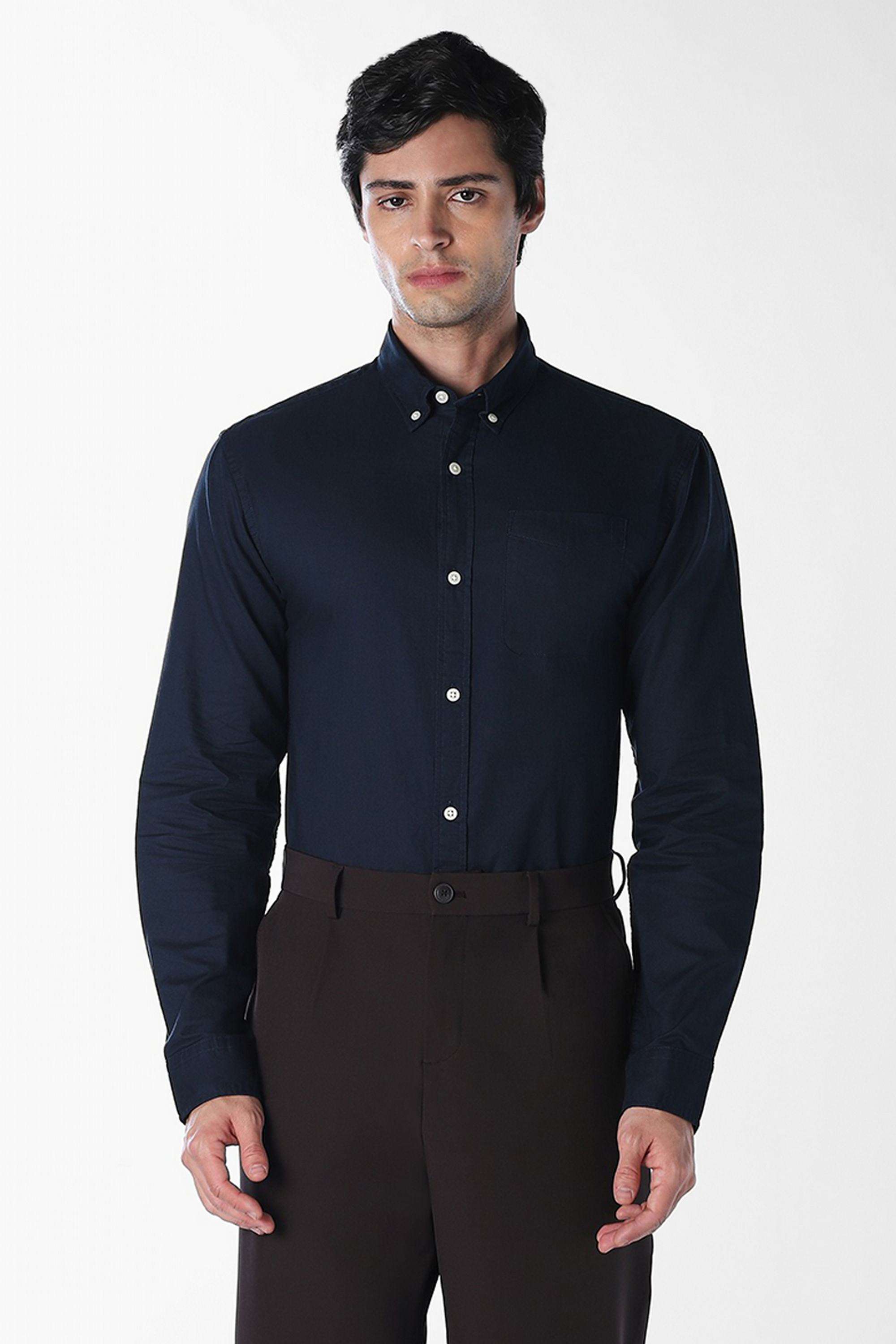 Solid-Cotton-Slim-Fit-Men-s-Casual-Shirt