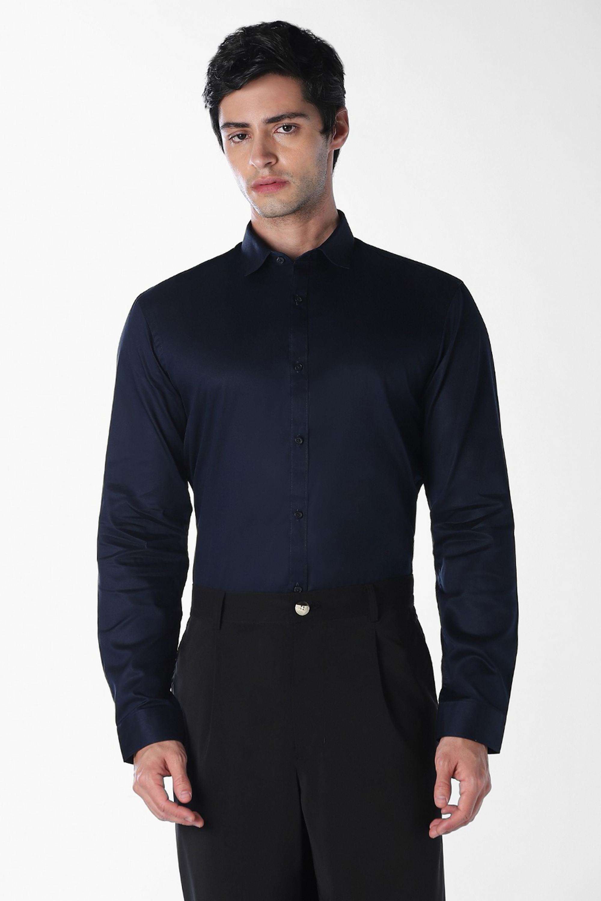 Solid-Cotton-Slim-Fit-Men-s-Casual-Shirt