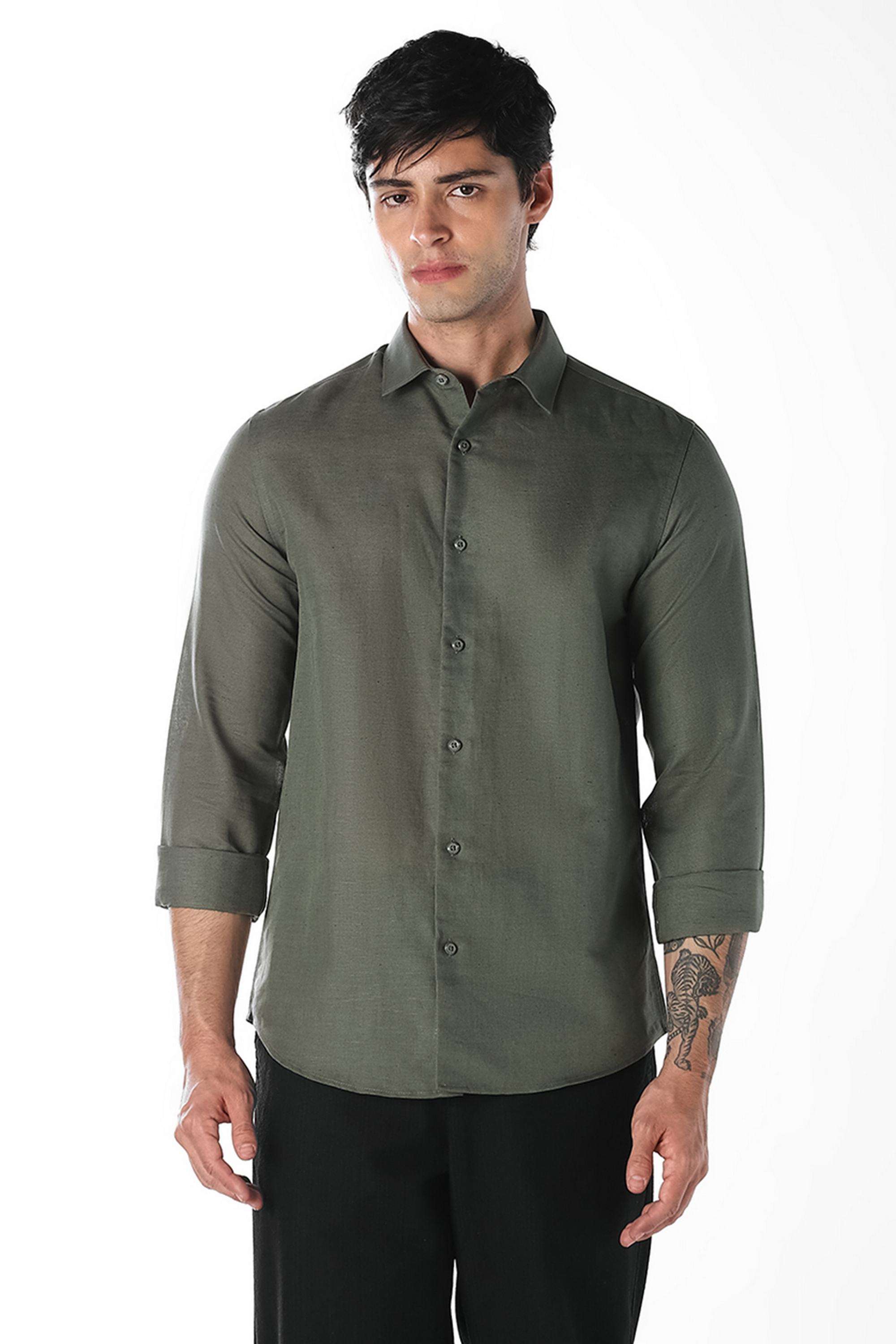 Solid-Linen-Slim-Fit-Men-s-Formal-Shirt