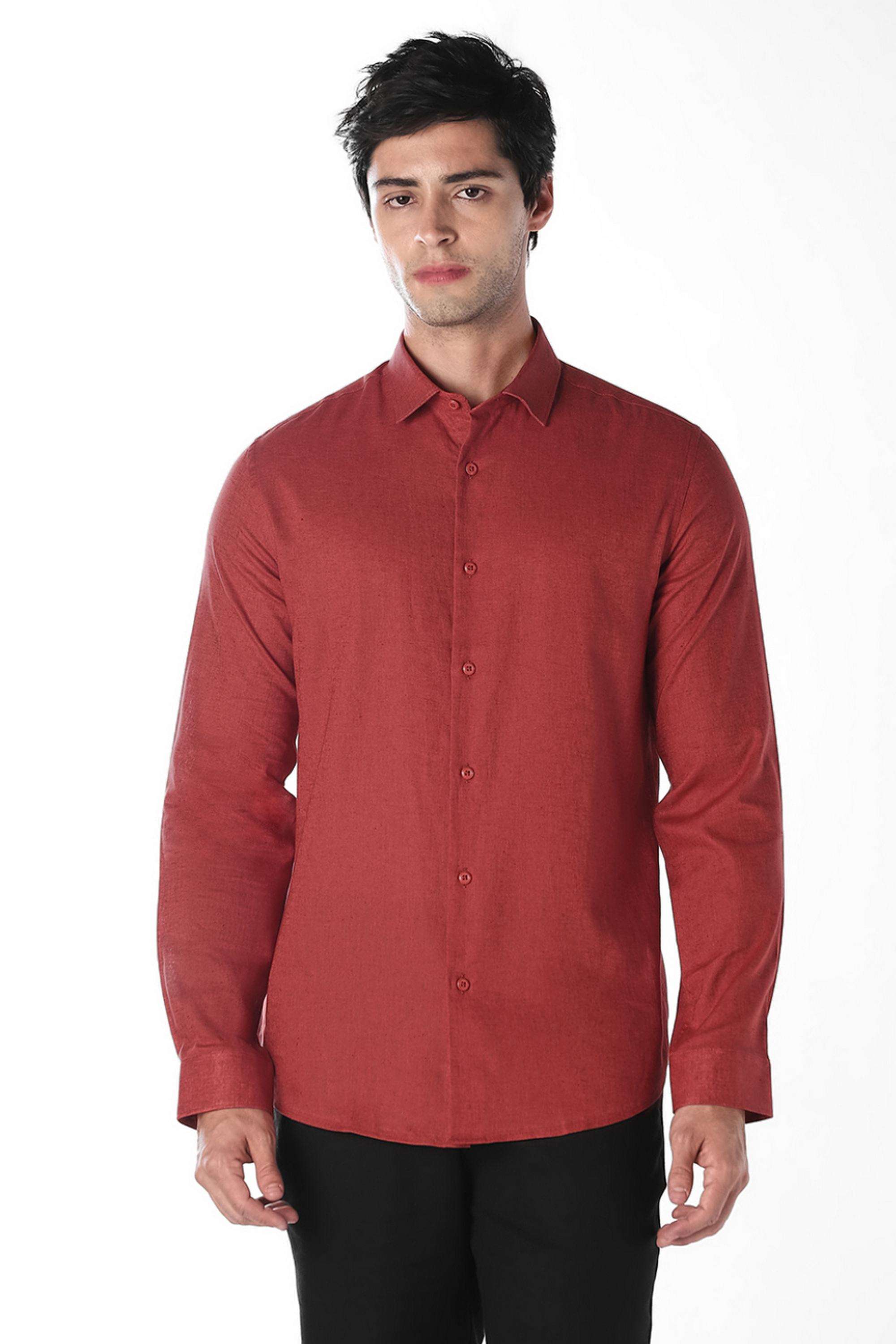Solid-Linen-Slim-Fit-Men-s-Formal-Shirt