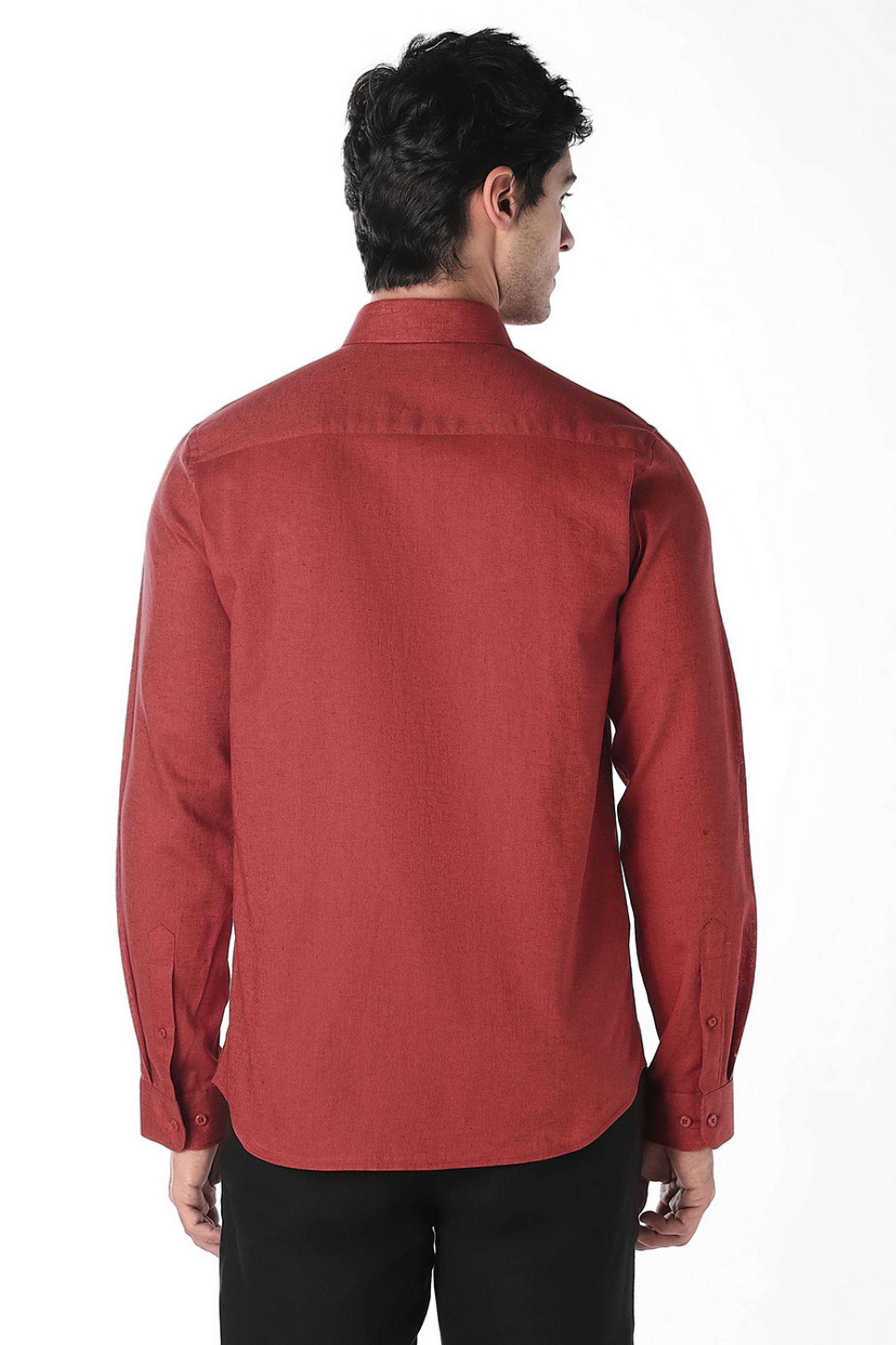Solid-Linen-Slim-Fit-Men-s-Formal-Shirt