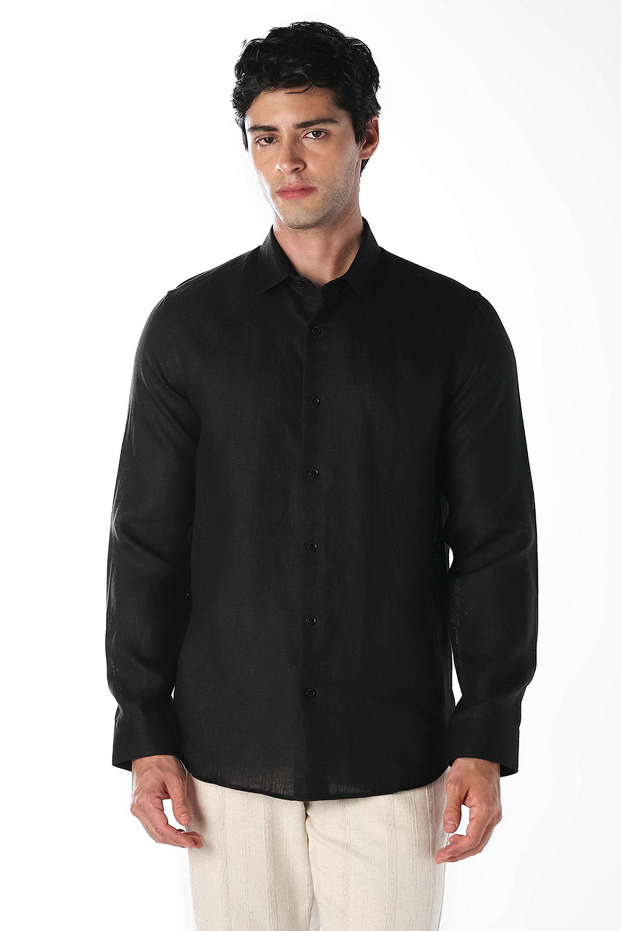 Solid-Linen-Slim-Fit-Men-s-Formal-Shirt