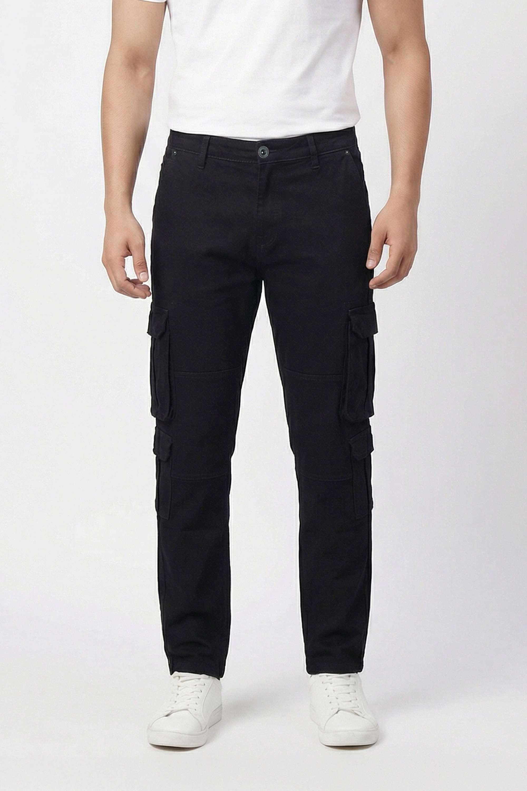 Solid-Blended-Fabric-Regular-Fit-Men-Pants