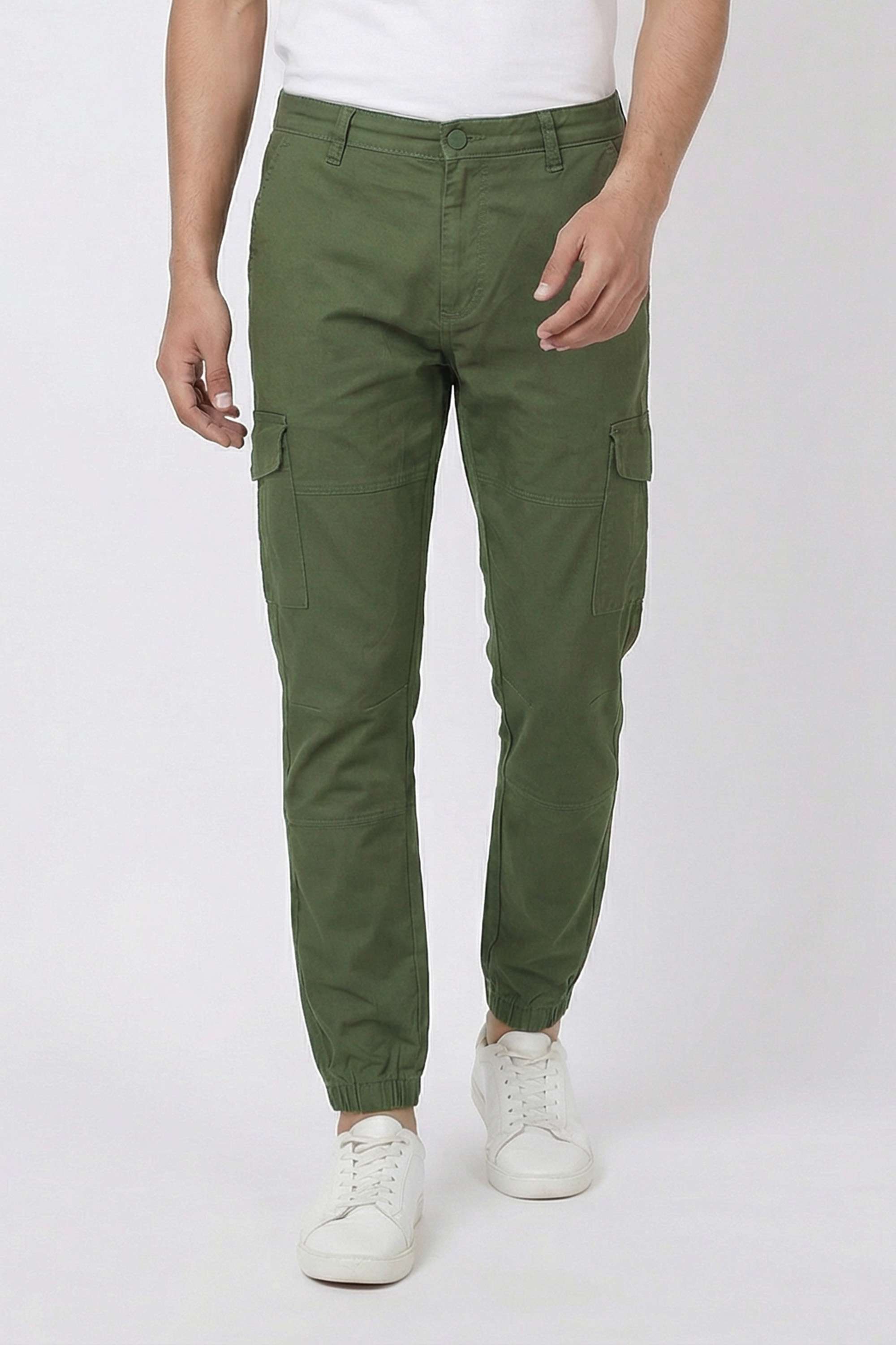 Solid-Blended-Fabric-Regular-Fit-Men-Joggers