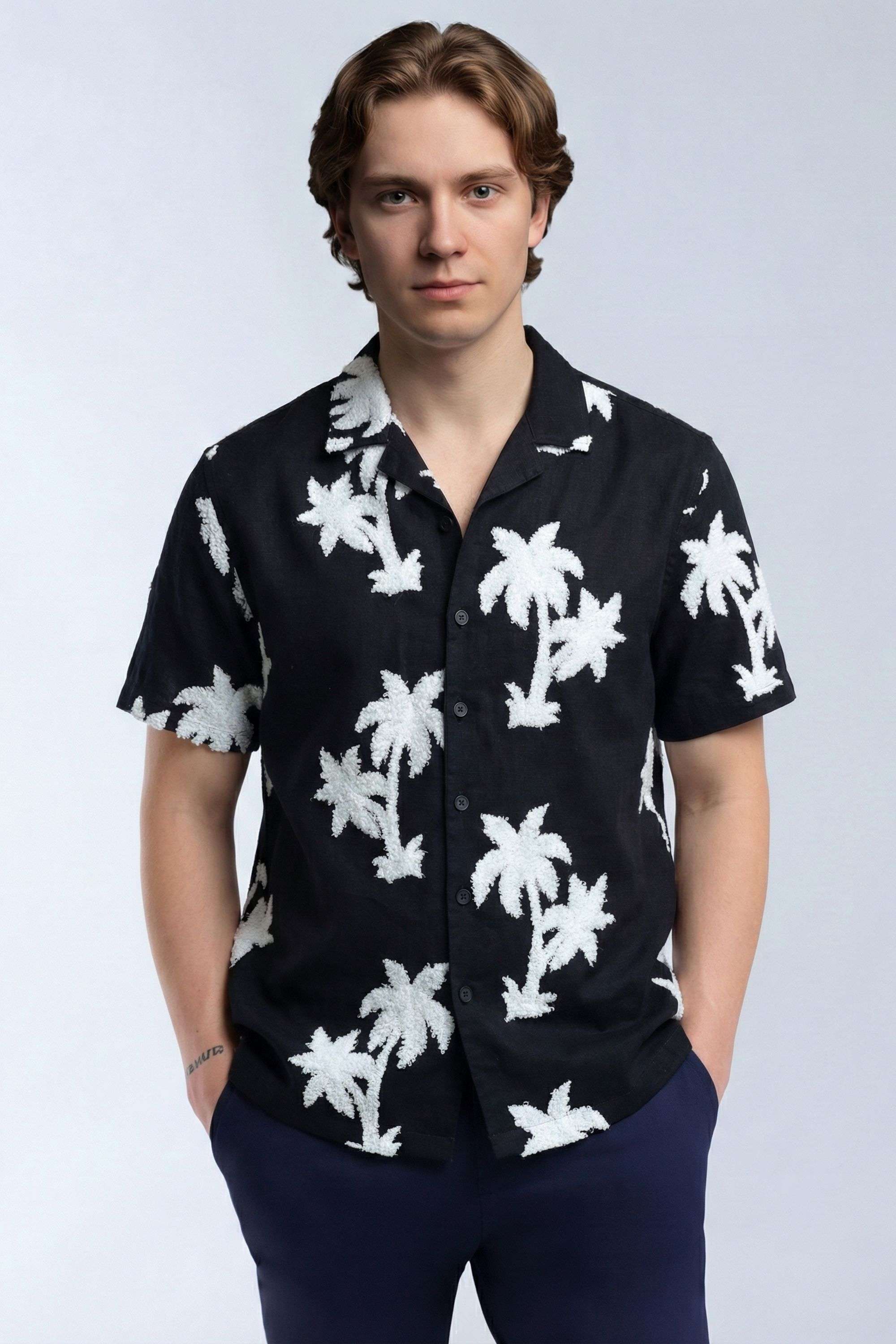 Textured-Blended-Fabric-Relaxed-Fit-Men-Casual-Wear-Shirt