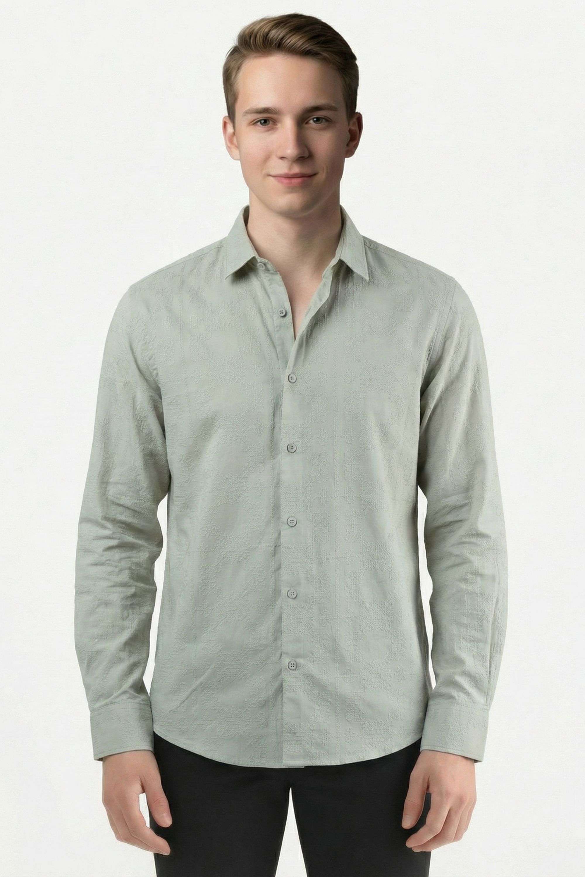 Solid-Cotton-Regular-Fit-Men-Casual-Wear-Shirt