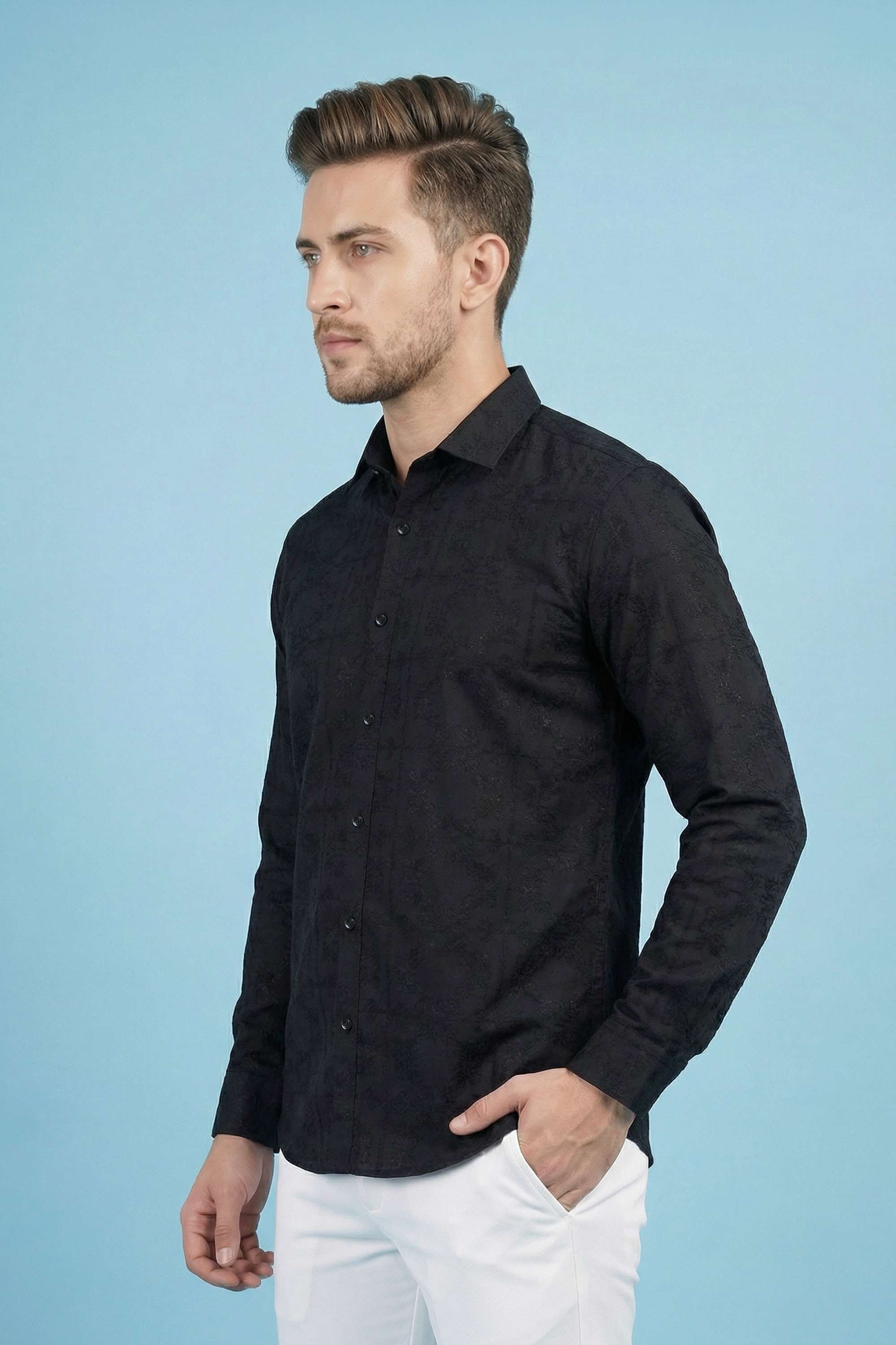 Textured-Cotton-Regular-Fit-Men-Casual-Wear-Shirt