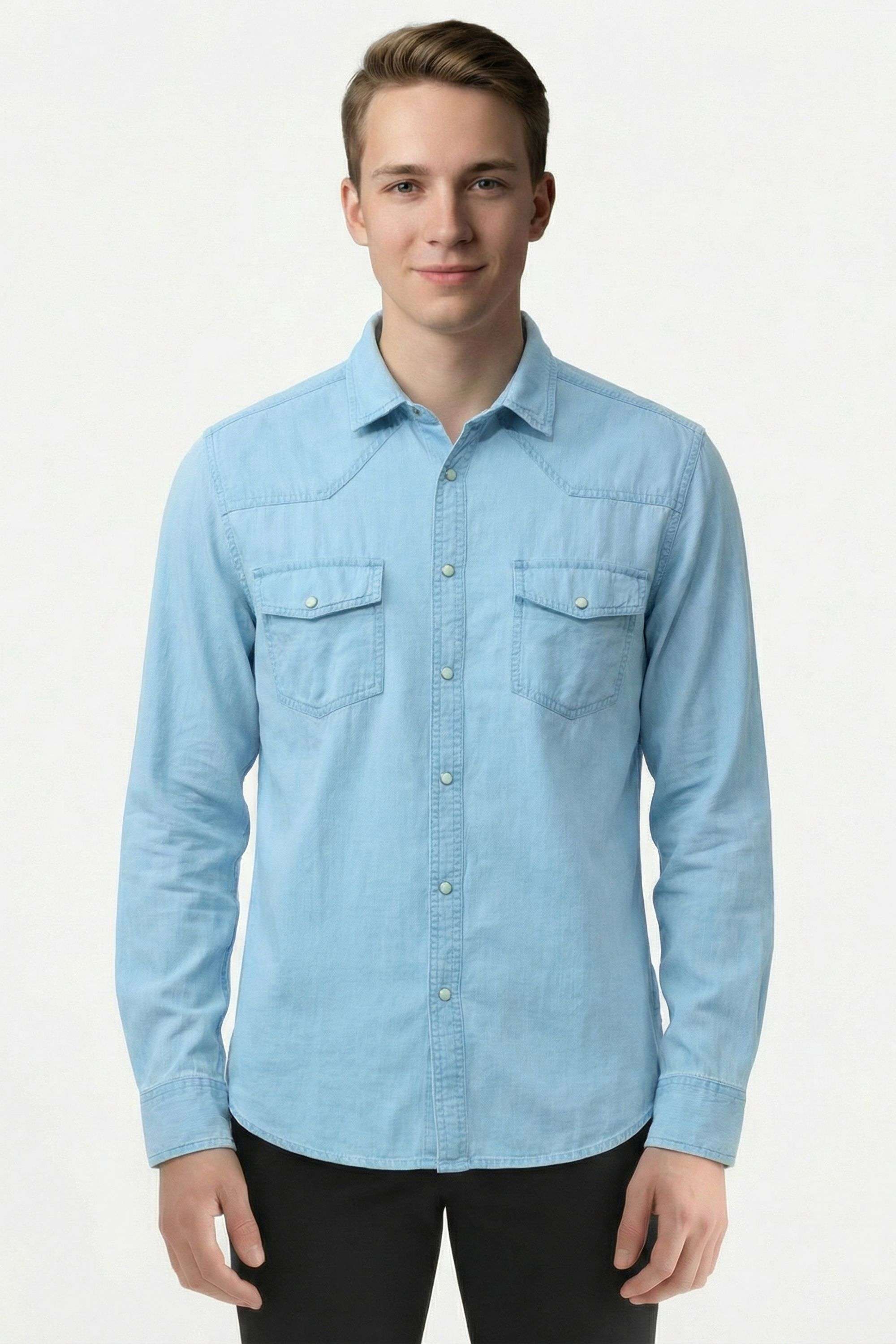 Solid-Linen-Blend-Regular-Fit-Men-Casual-Wear-Shirt