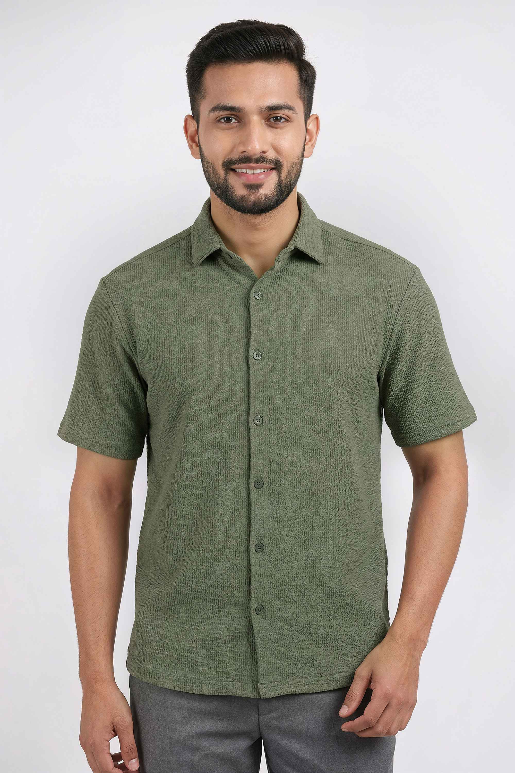 Textured-Poly-Cotton-Regular-Fit-Men-s-Casual-Wear-Shirt