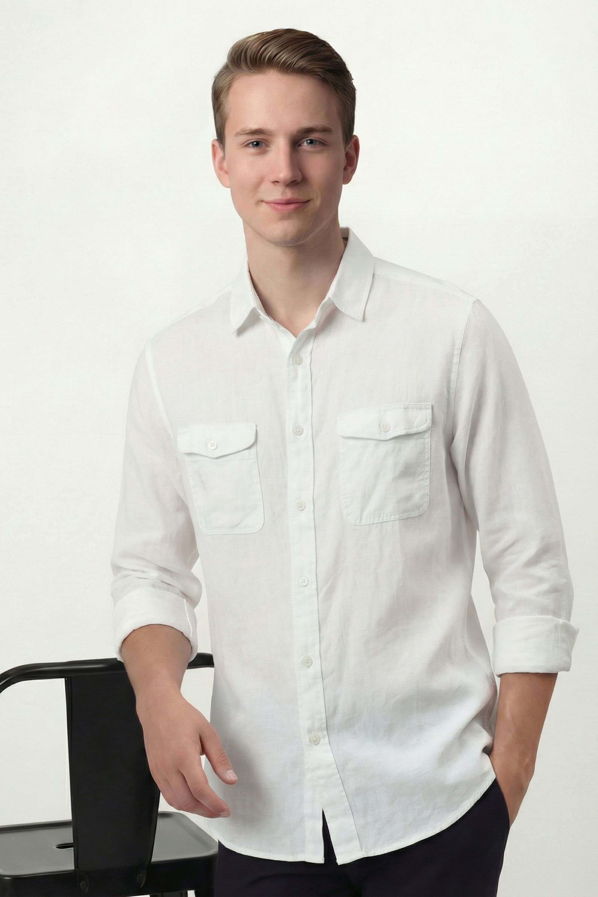 Solid-Linen-Regular-Fit-Men-Casual-Wear-Shirt