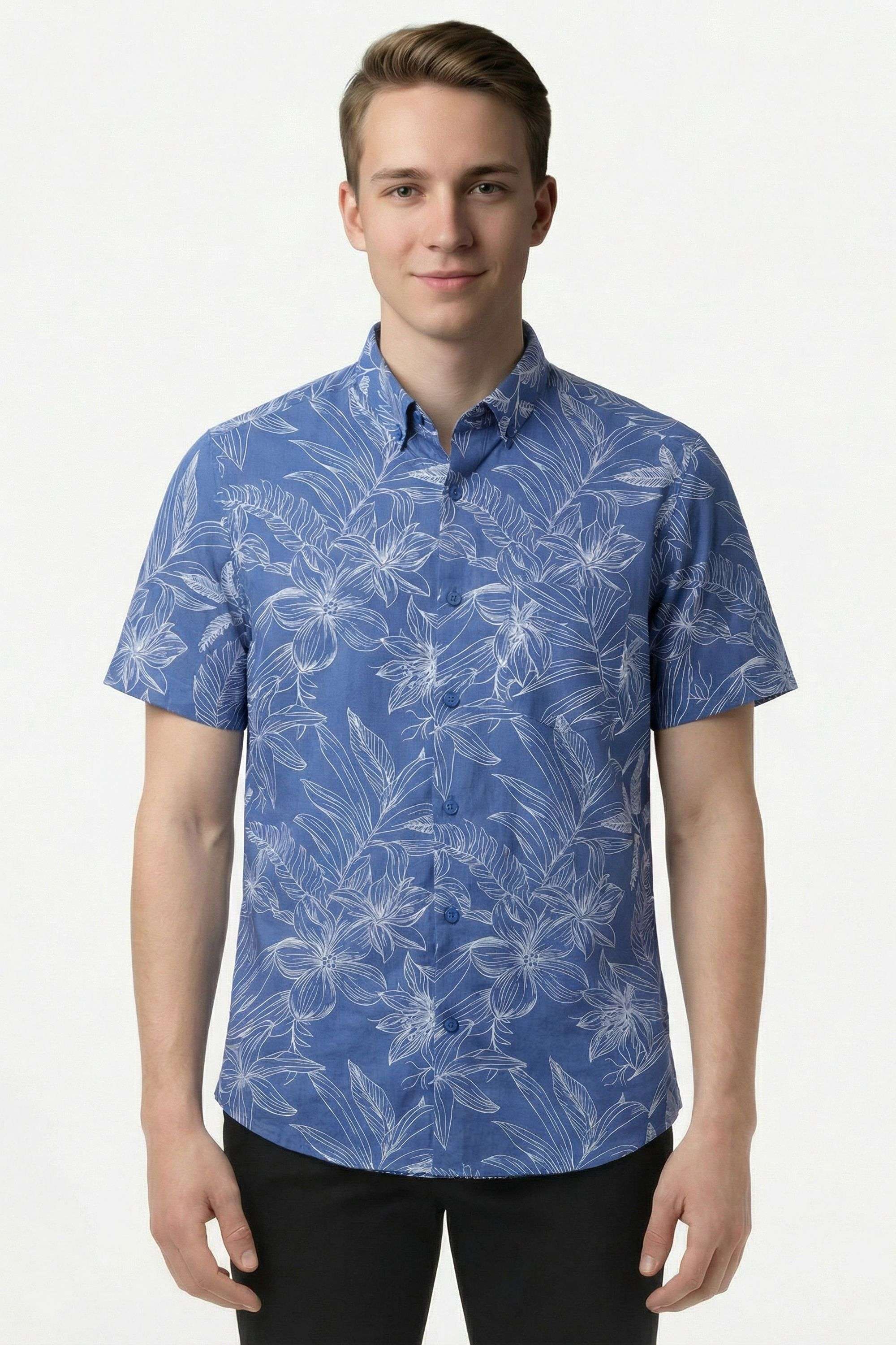 Floral-Cotton-Regular-Fit-Men-Casual-Wear-Shirt