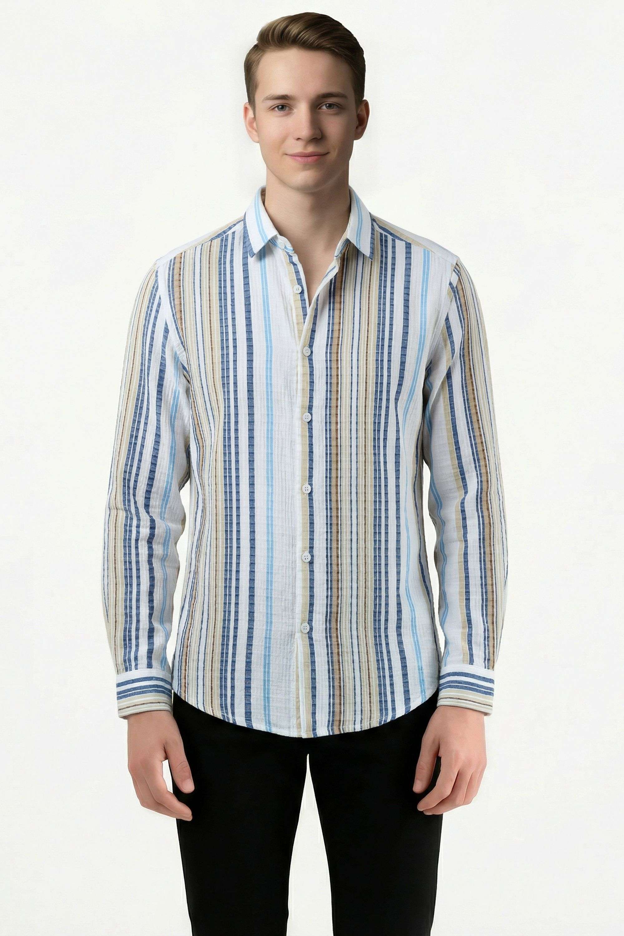 Stripes-Cotton-Regular-Fit-Men-Casual-Wear-Shirt