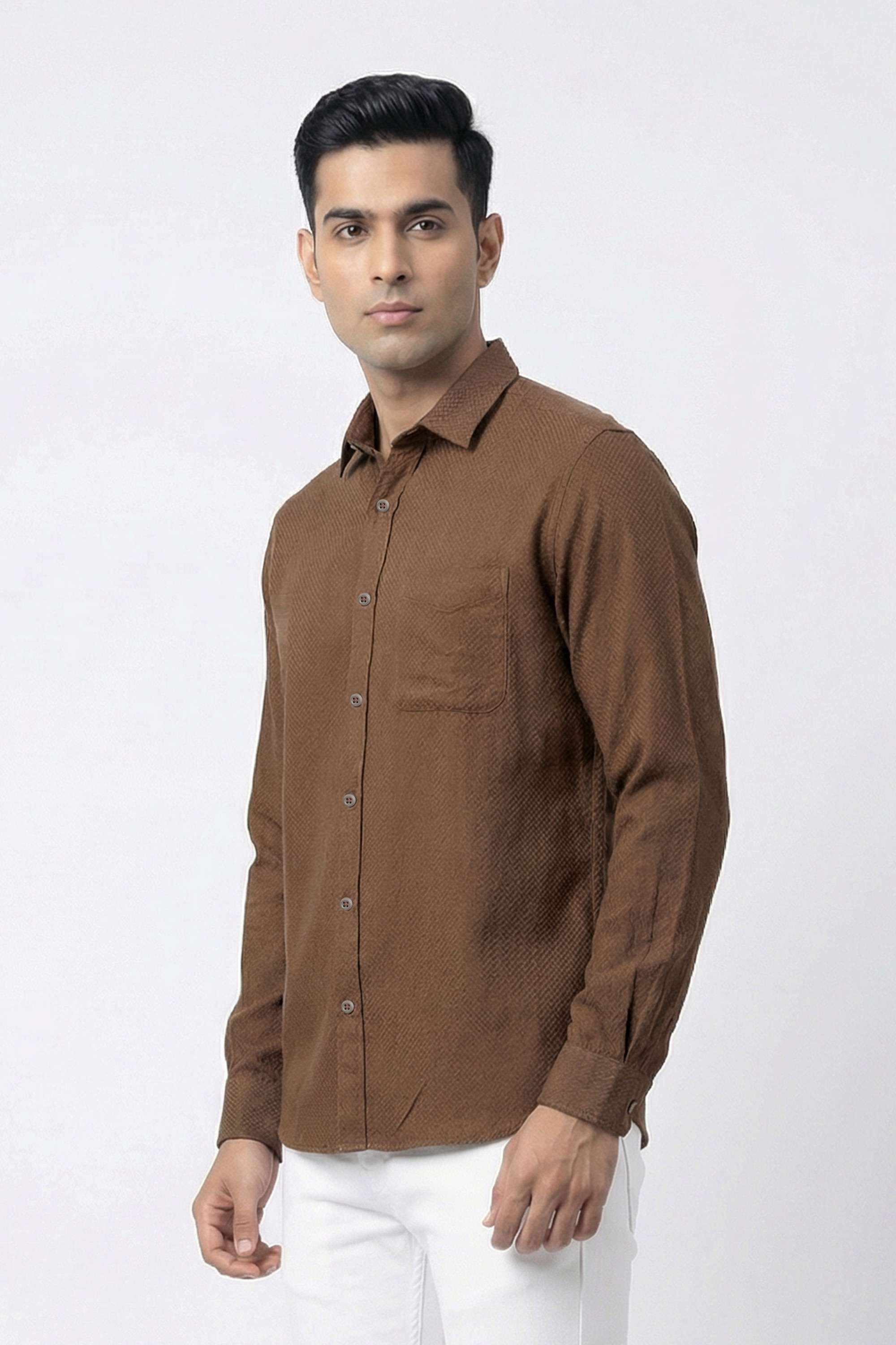 Solid-Cotton-Regular-Fit-Men-Casual-Wear-Shirt