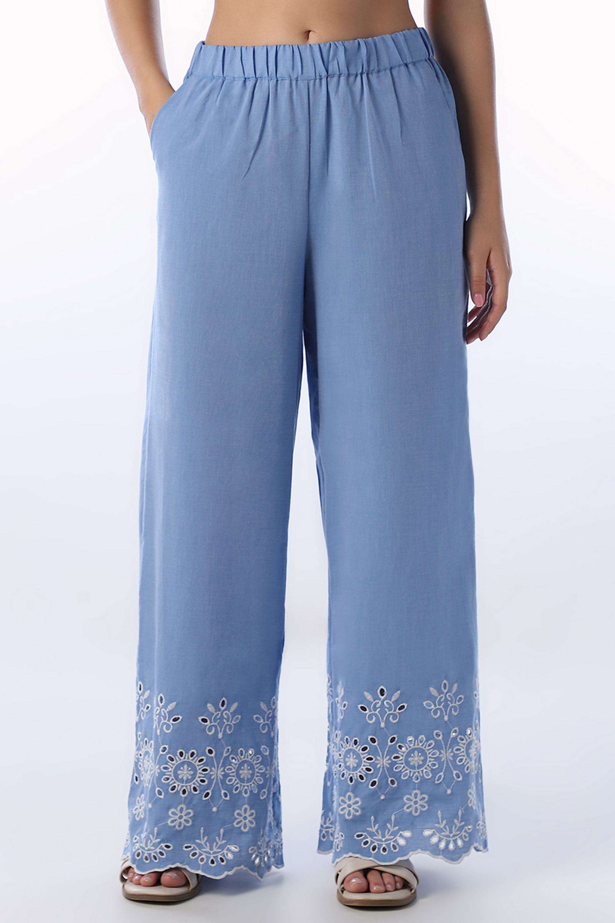 Embroidered-Regular-Fit-Cotton-Women-s-Casual-Wear-Pants