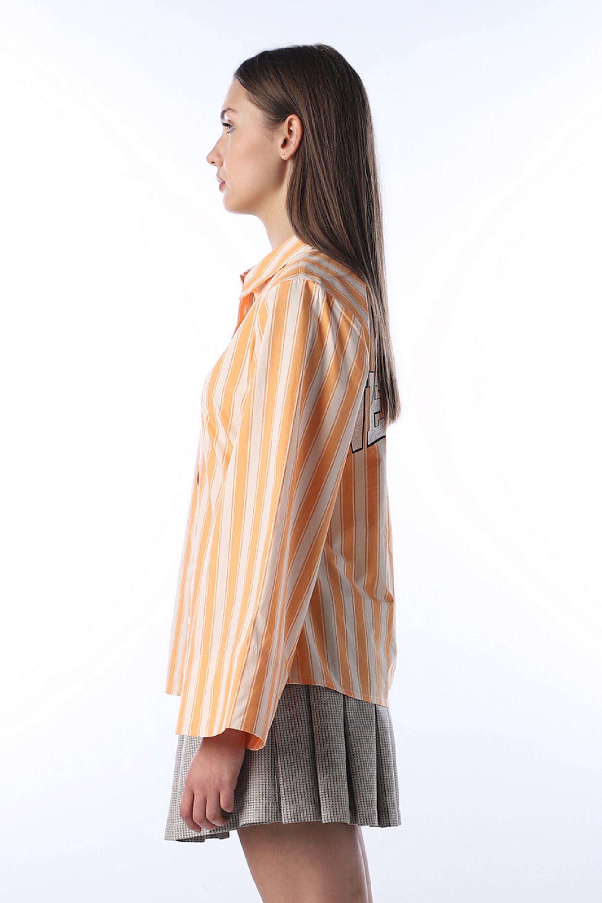 Stripes-Spread-Collar-Cotton-Women-s-Casual-Wear-Shirt