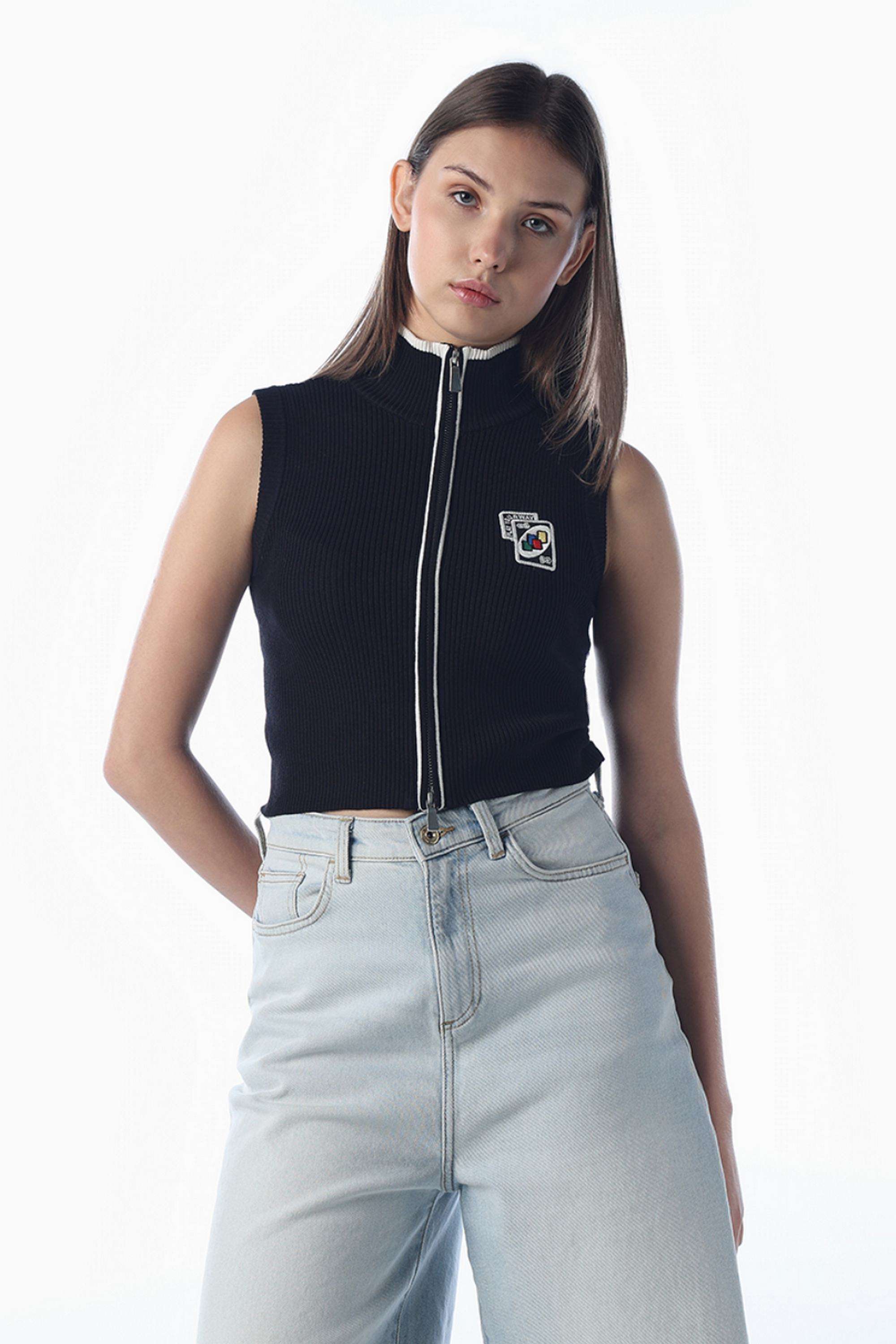 Solid-Viscose-Collared-Women-s-Top