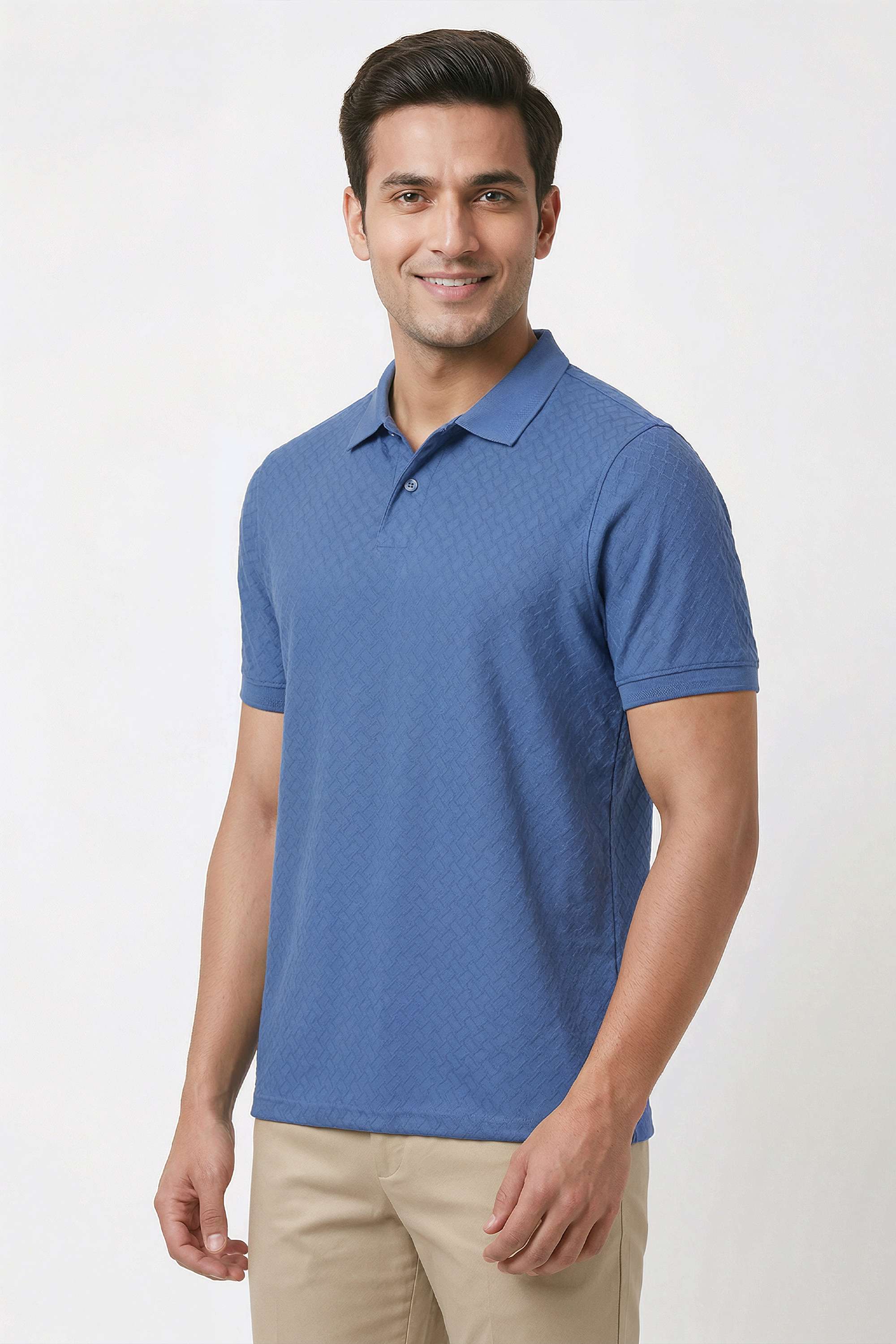 Textured-Cotton-Blend-Regular-Fit-Men-T-Shirt