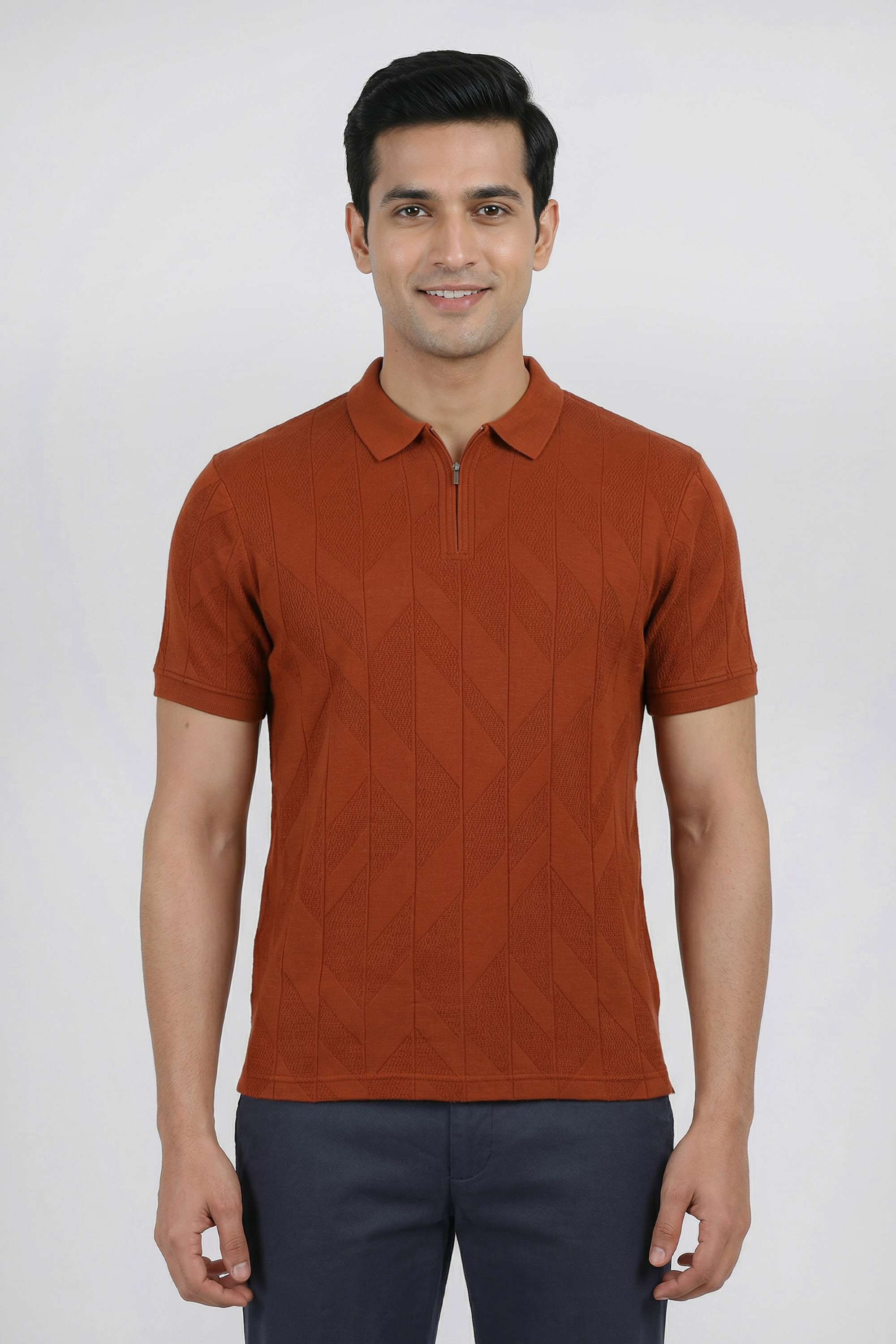 Textured-Cotton-Blend-Regular-Fit-Men-T-Shirt