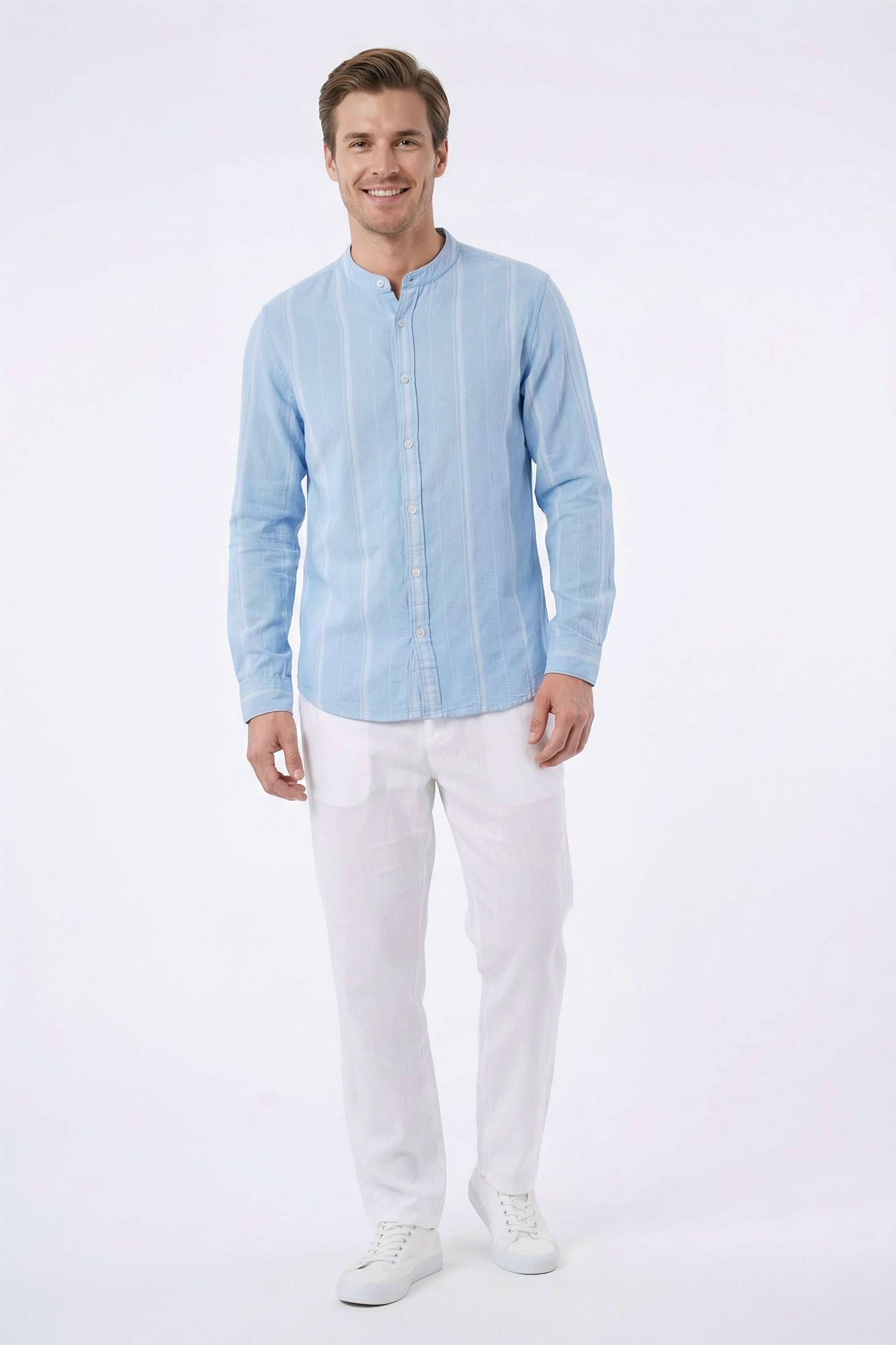 Stripes-Cotton-Regular-Fit-Men-Casual-Wear-Shirt