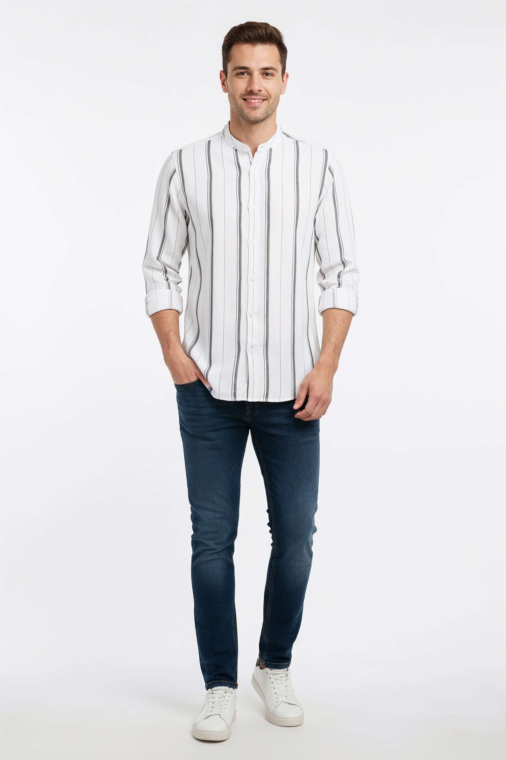 Stripes-Cotton-Regular-Fit-Men-Casual-Wear-Shirt
