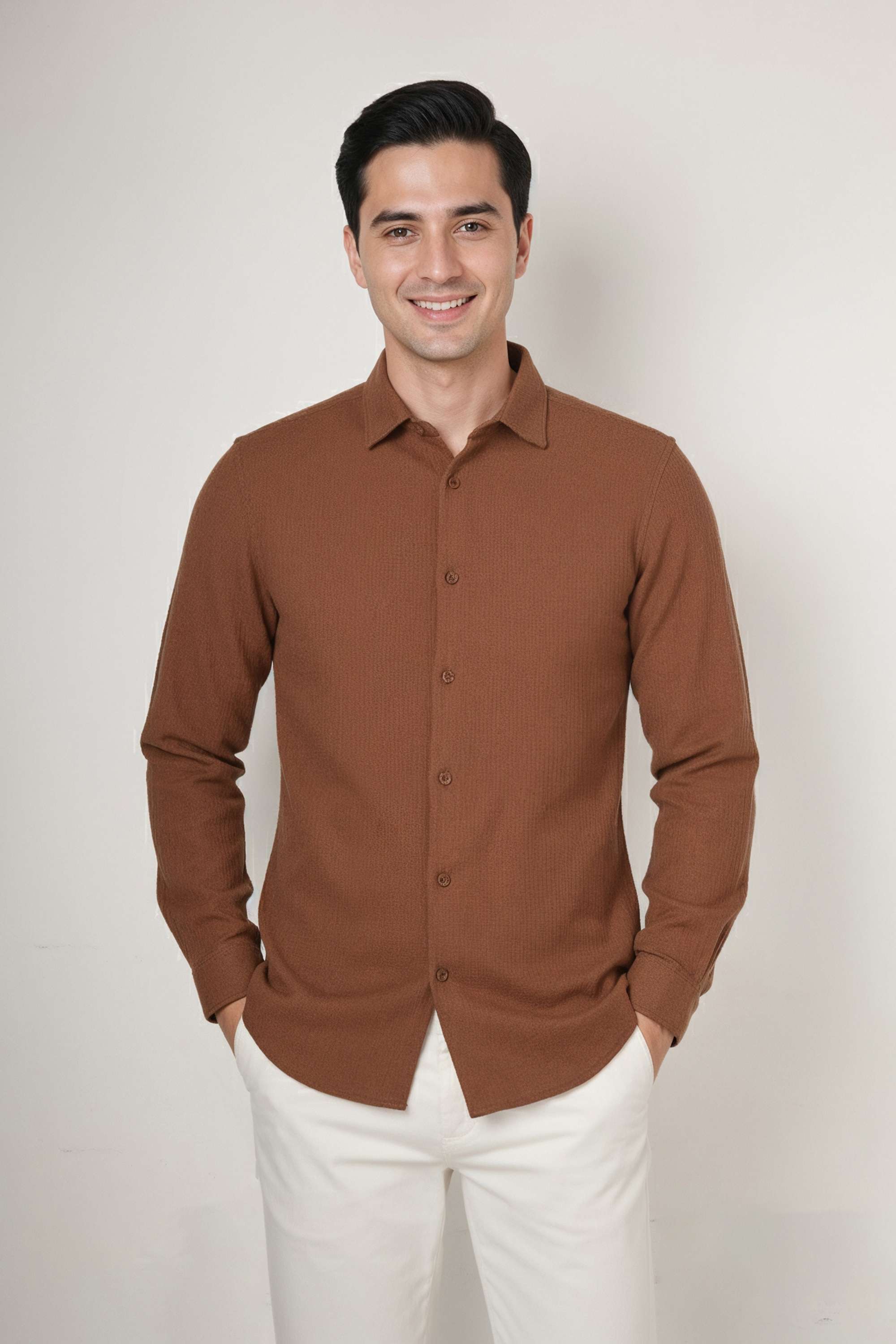 Solid-Cotton-Blend-Regular-Fit-Men-s-Casual-Wear-Shirt