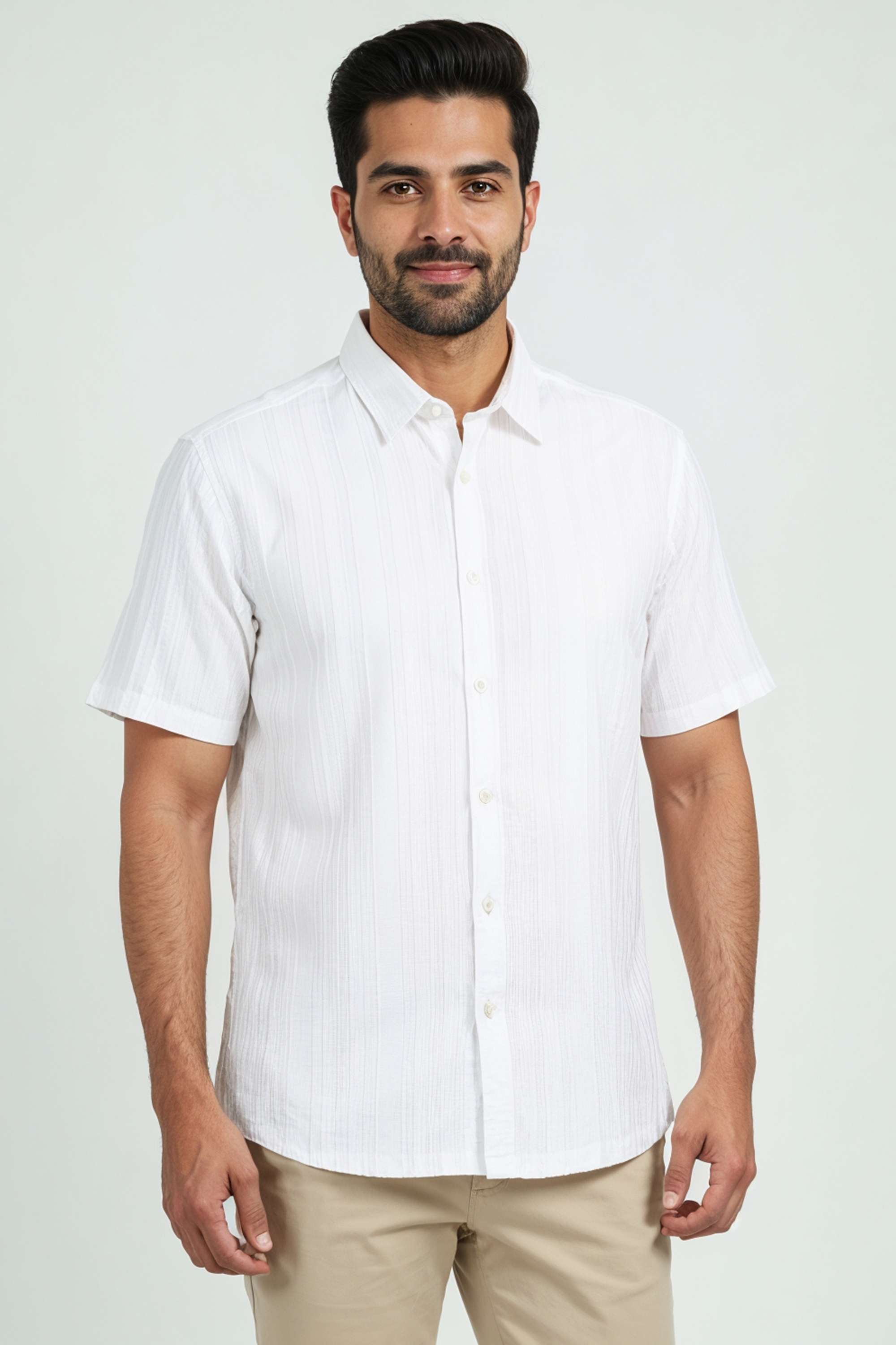 Solid-Cotton-Blend-Regular-Fit-Men-Casual-Wear-Shirt