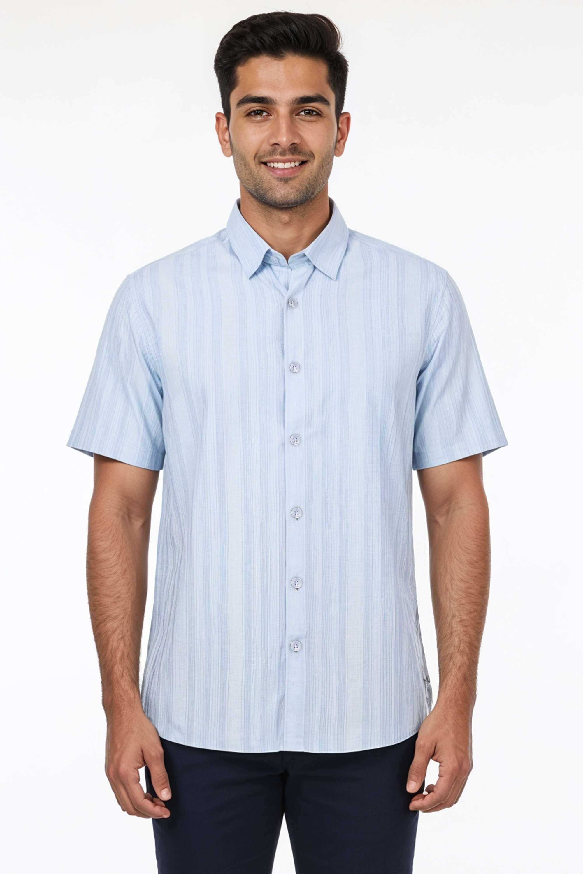 Stripes-Cotton-Blend-Regular-Fit-Men-Casual-Wear-Shirt