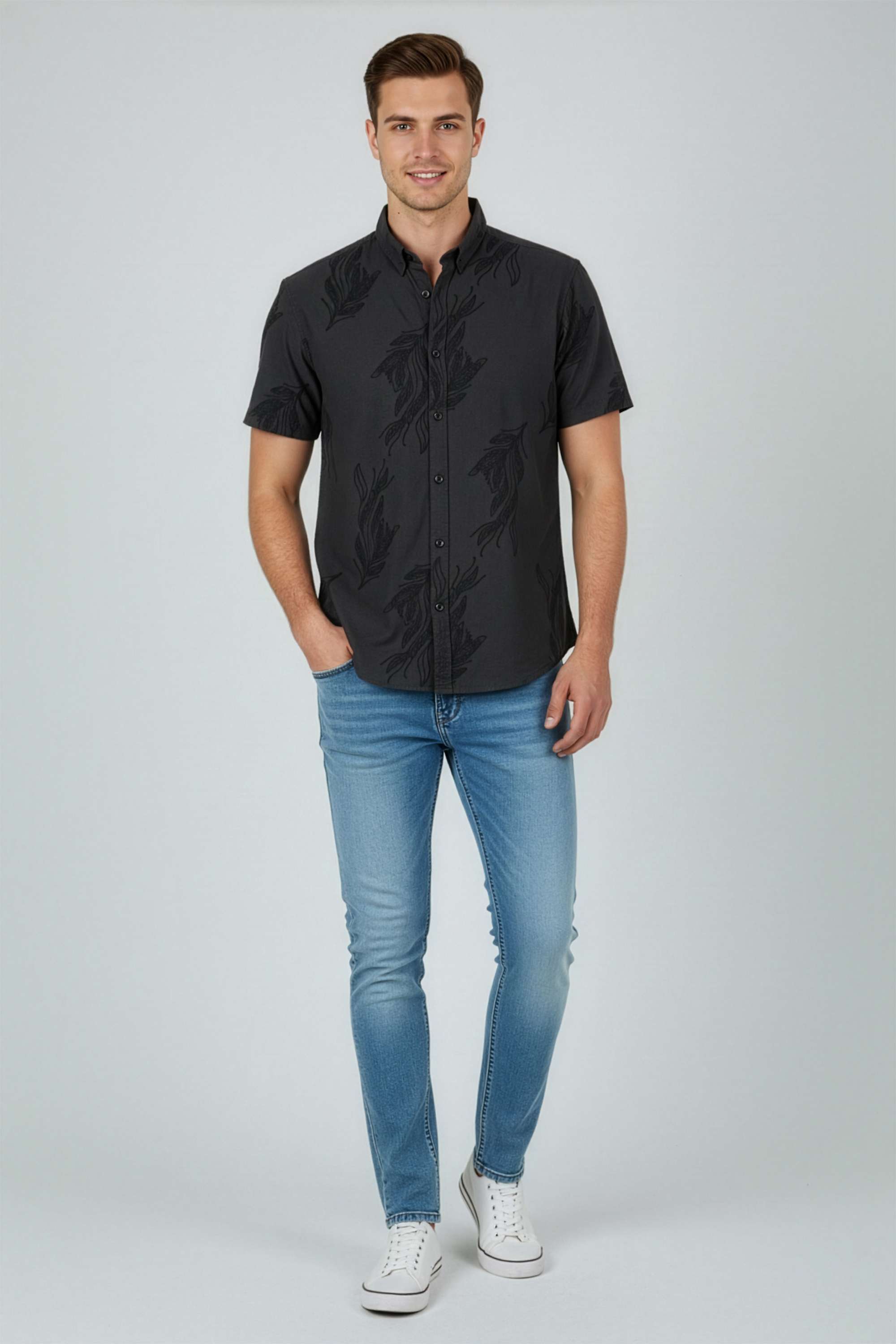 Embroidered-Blended-Fabric-Regular-Fit-Men-s-Casual-Wear-Shirt