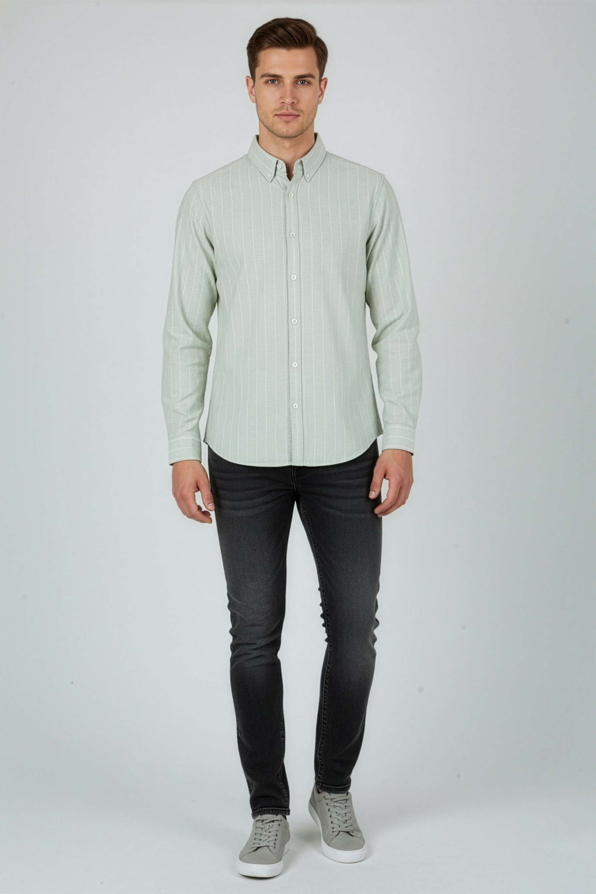 Stripes-Blended-Fabric-Regular-Fit-Men-s-Casual-Wear-Shirt