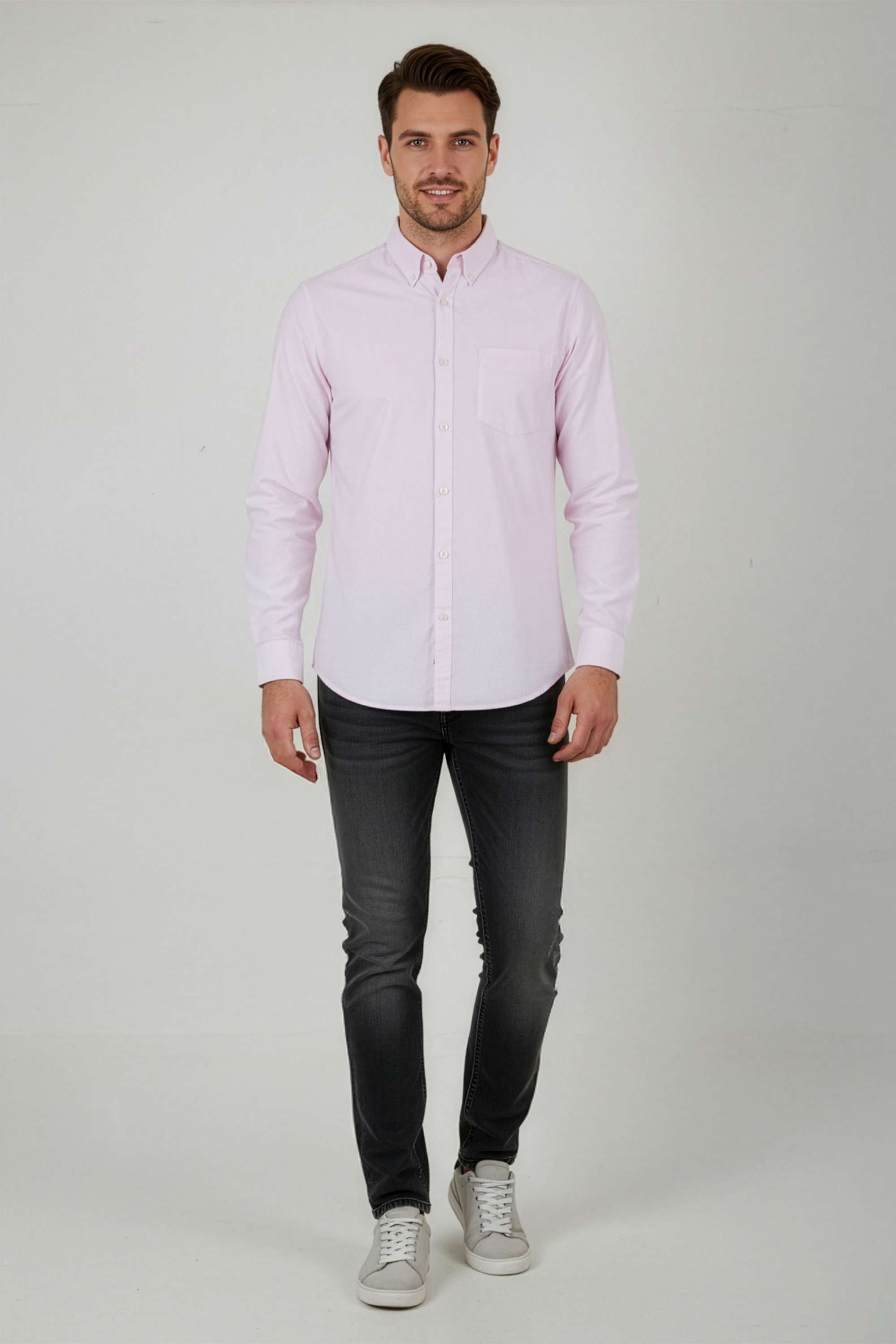 Solid-Blended-Fabric-Regular-Fit-Men-s-Casual-Wear-Shirt
