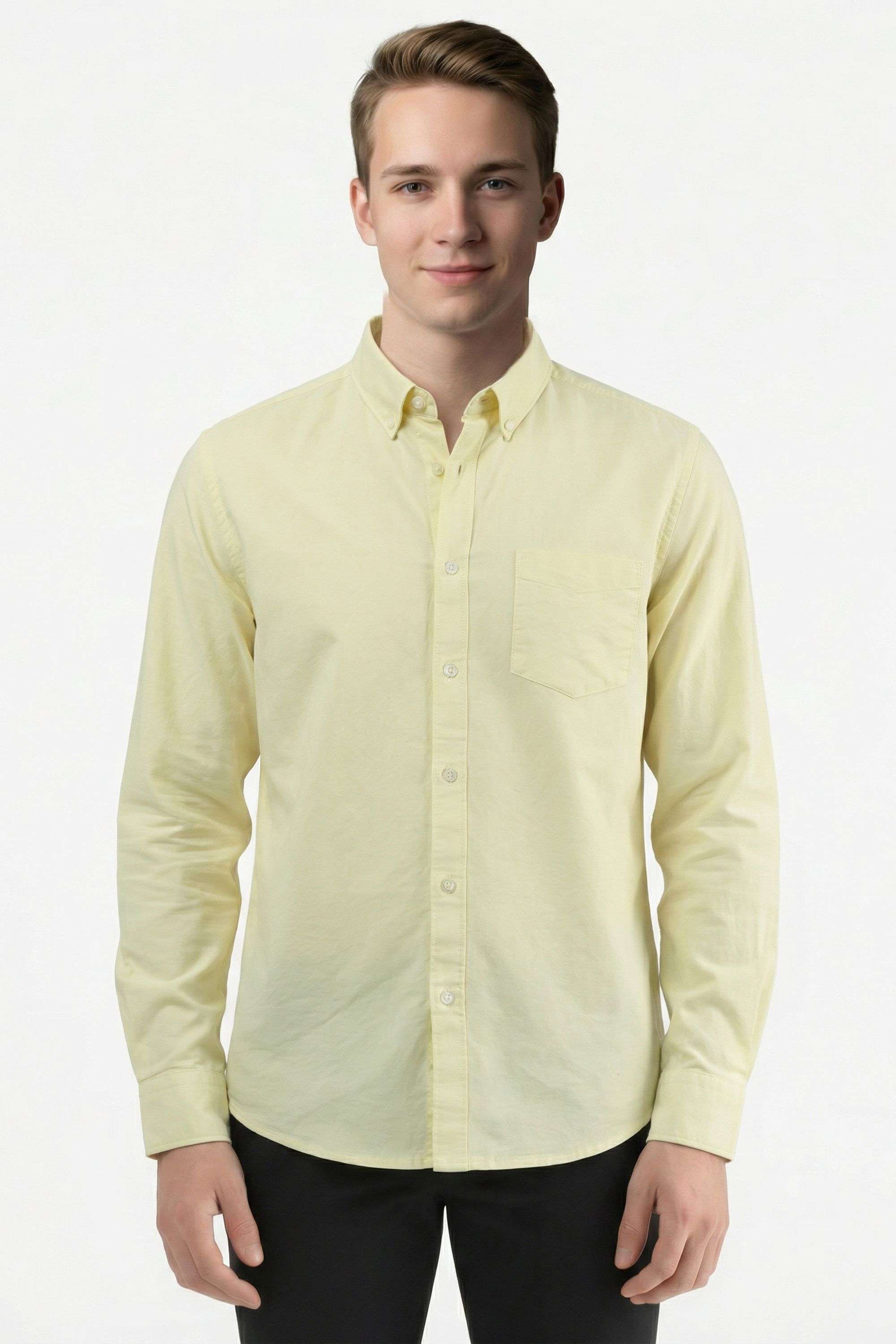 Solid-Cotton-Regular-Fit-Men-s-Casual-Wear-Shirt