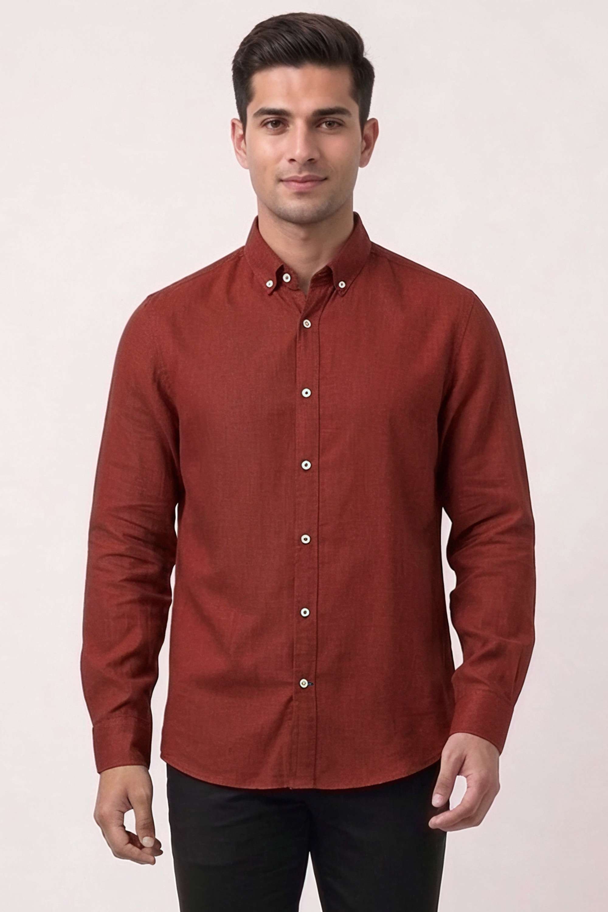 Solid-Linen-Regular-Fit-Men-s-Casual-Wear-Shirt