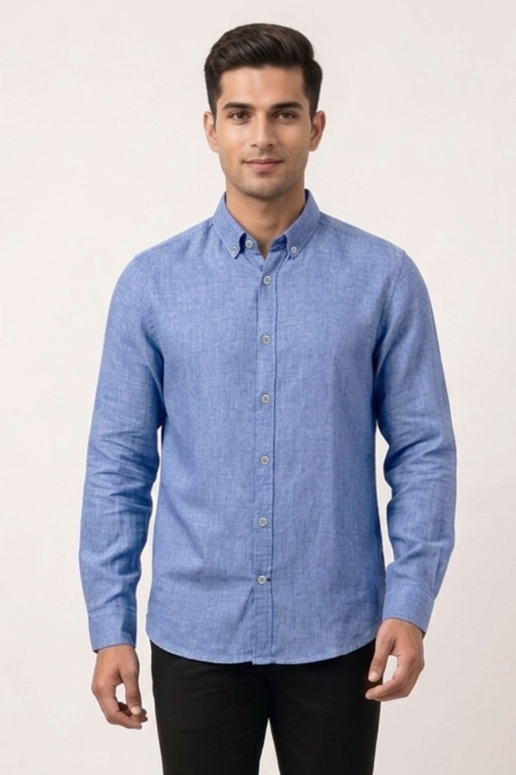 Solid-Linen-Regular-Fit-Men-s-Casual-Wear-Shirt