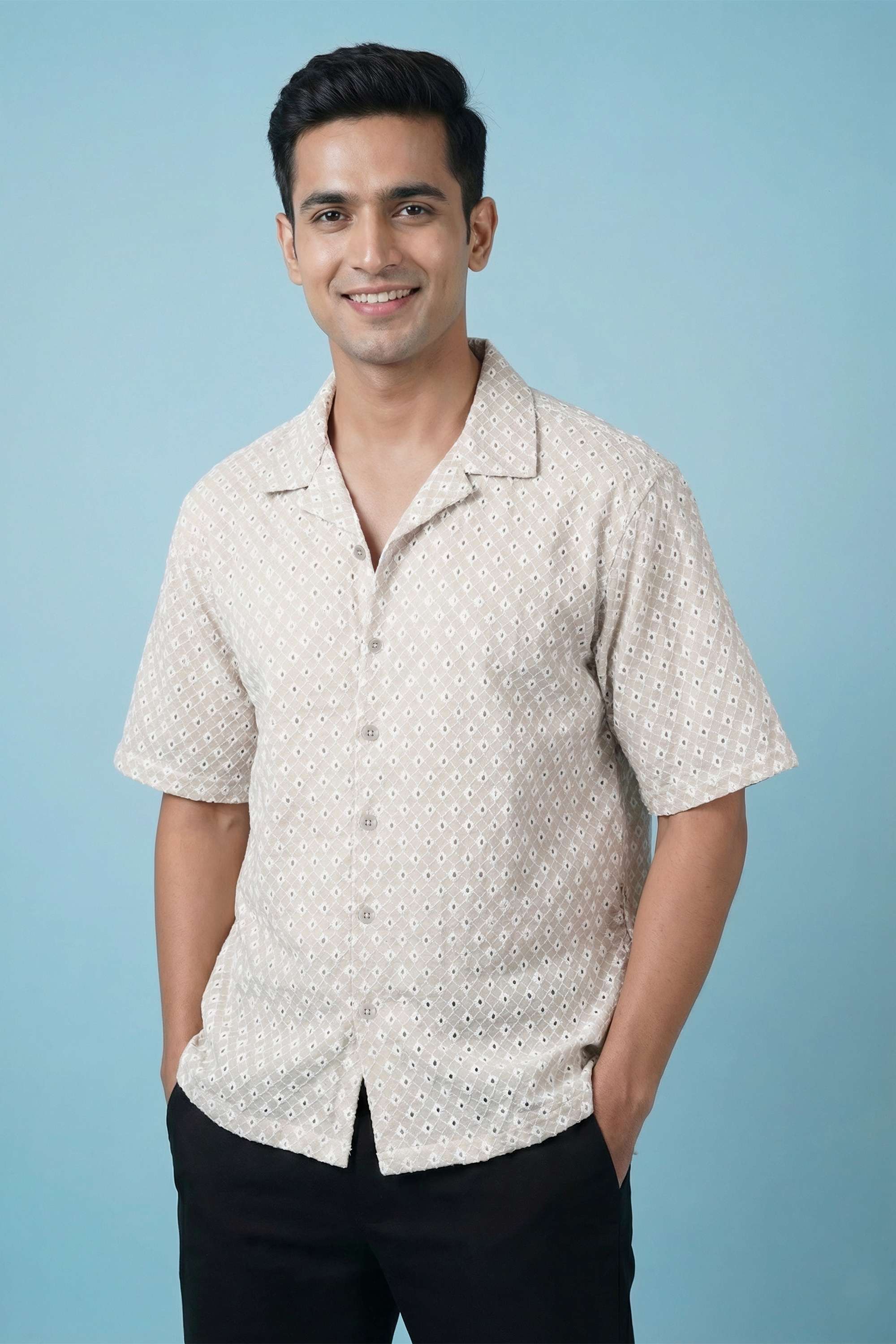 Solid-Cotton-Regular-Fit-Men-s-Casual-Wear-Shirt