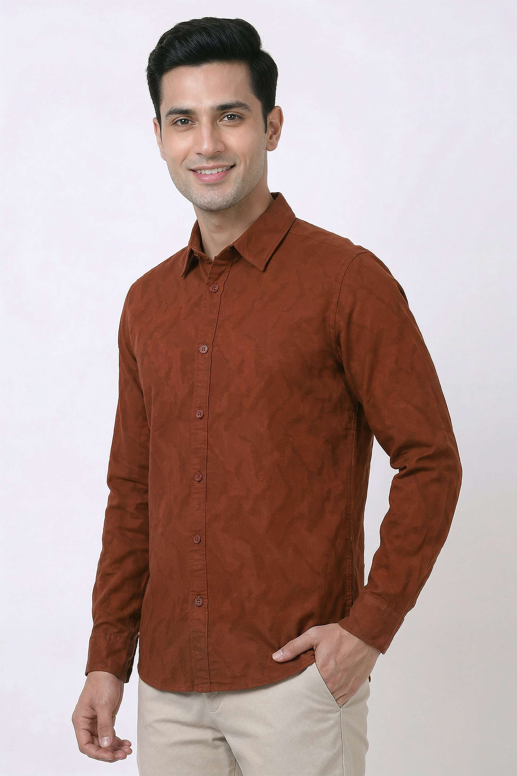 Textured-Cotton-Regular-Fit-Men-Casual-Wear-Shirt