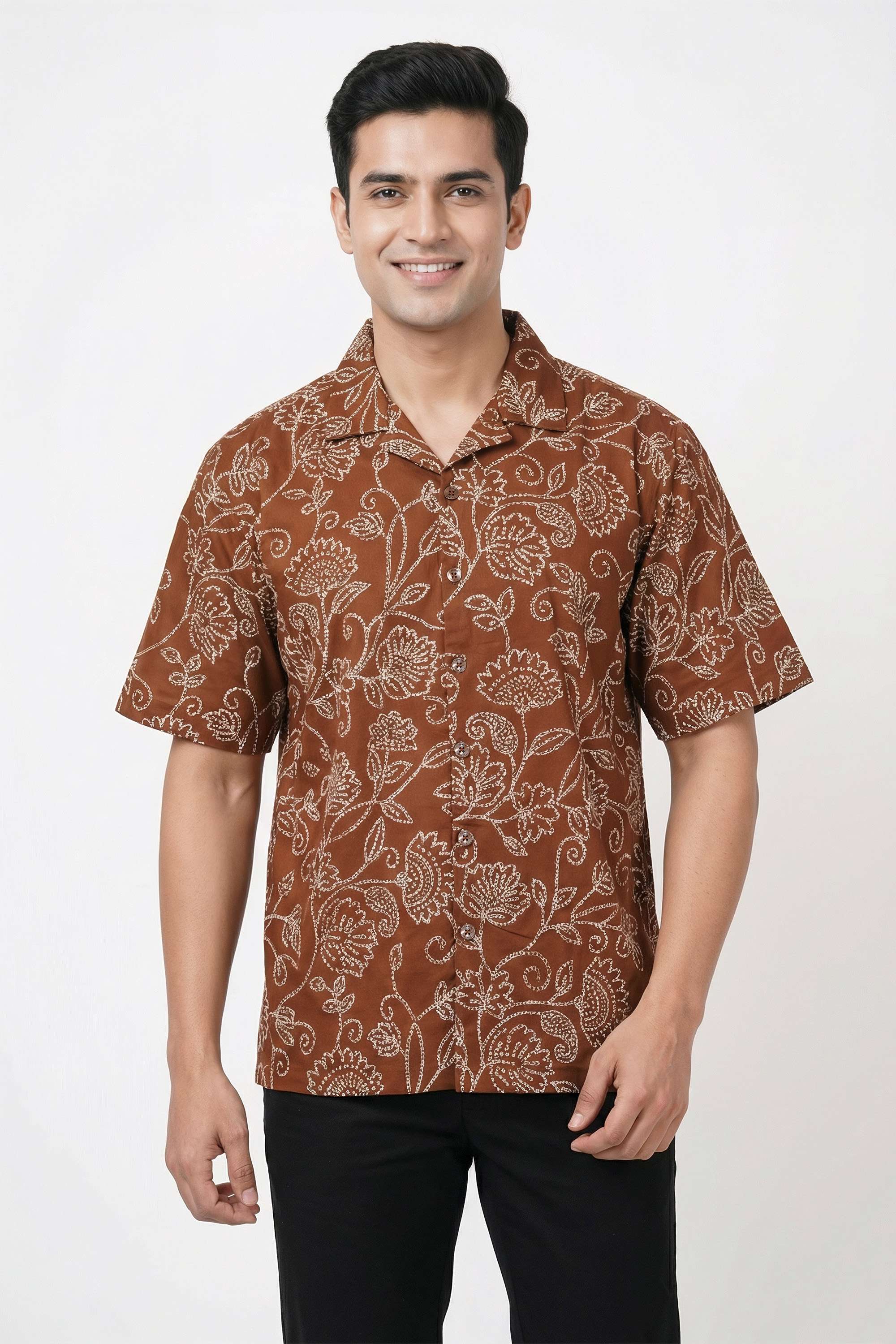 Solid-Cotton-Regular-Fit-Men-s-Casual-Wear-Shirt