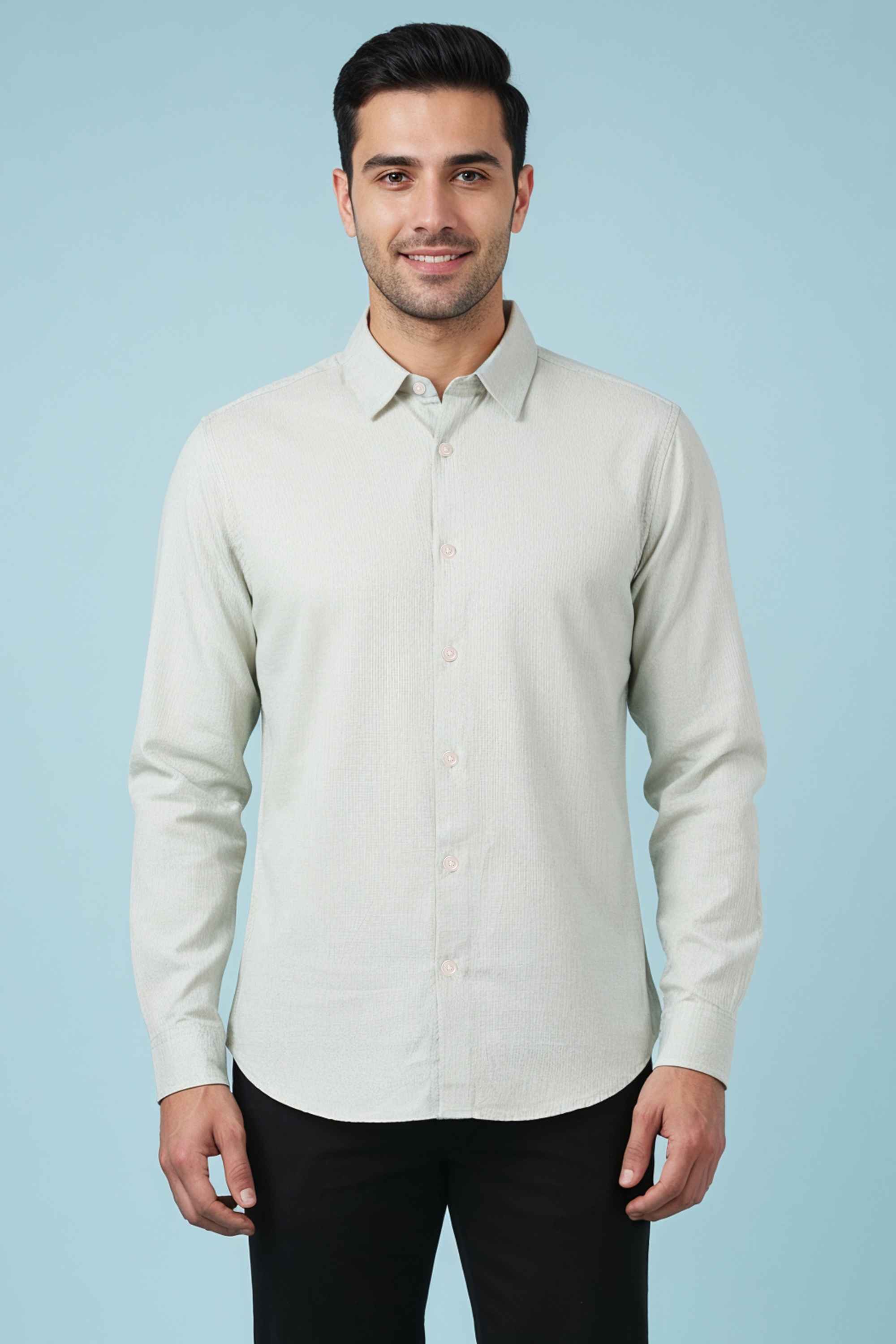 Solid-Cotton-Regular-Fit-Men-Casual-Wear-Shirt