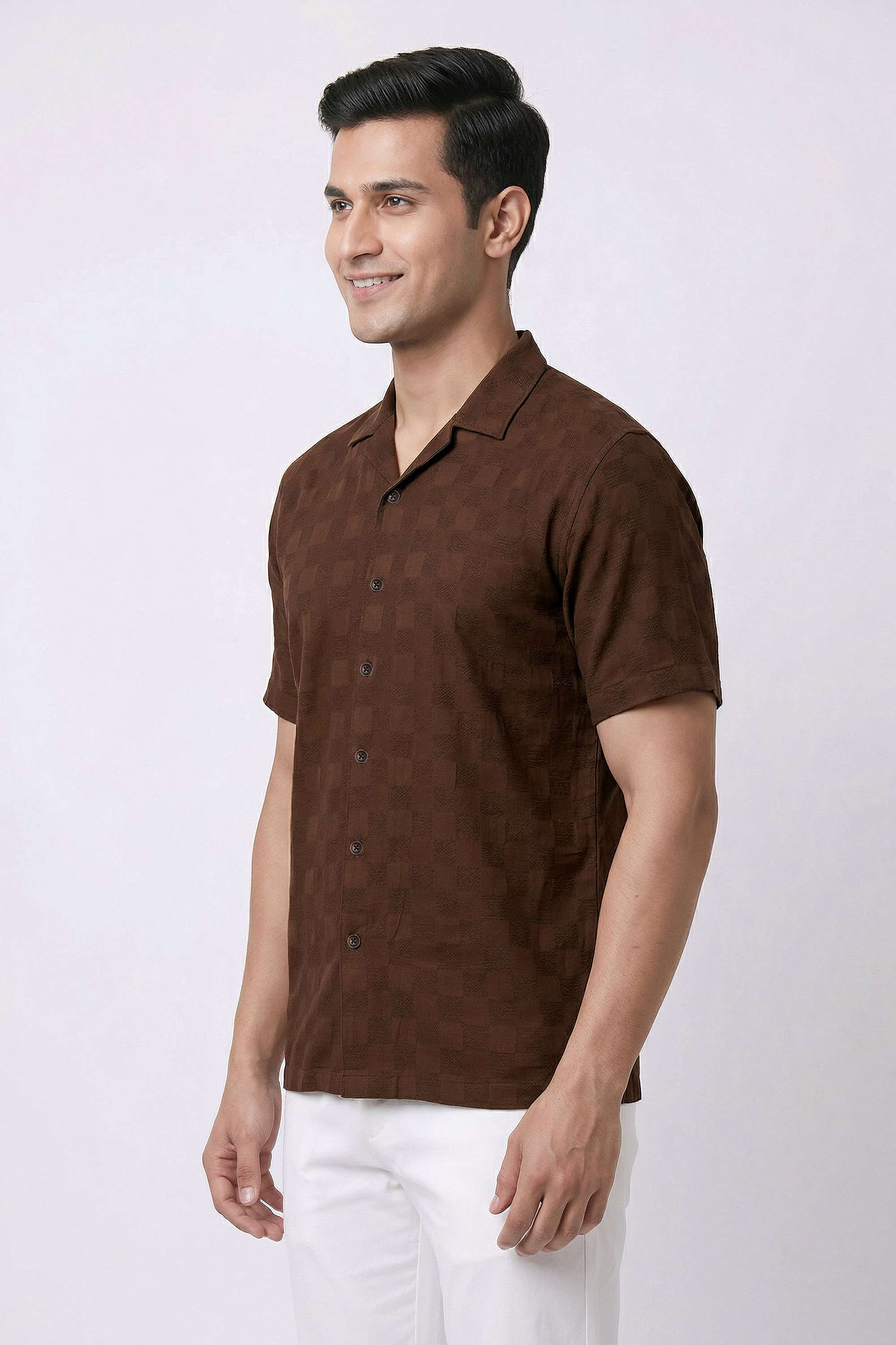 Dobby-Cotton-Blend-Regular-Fit-Men-s-Casual-Wear-Shirt