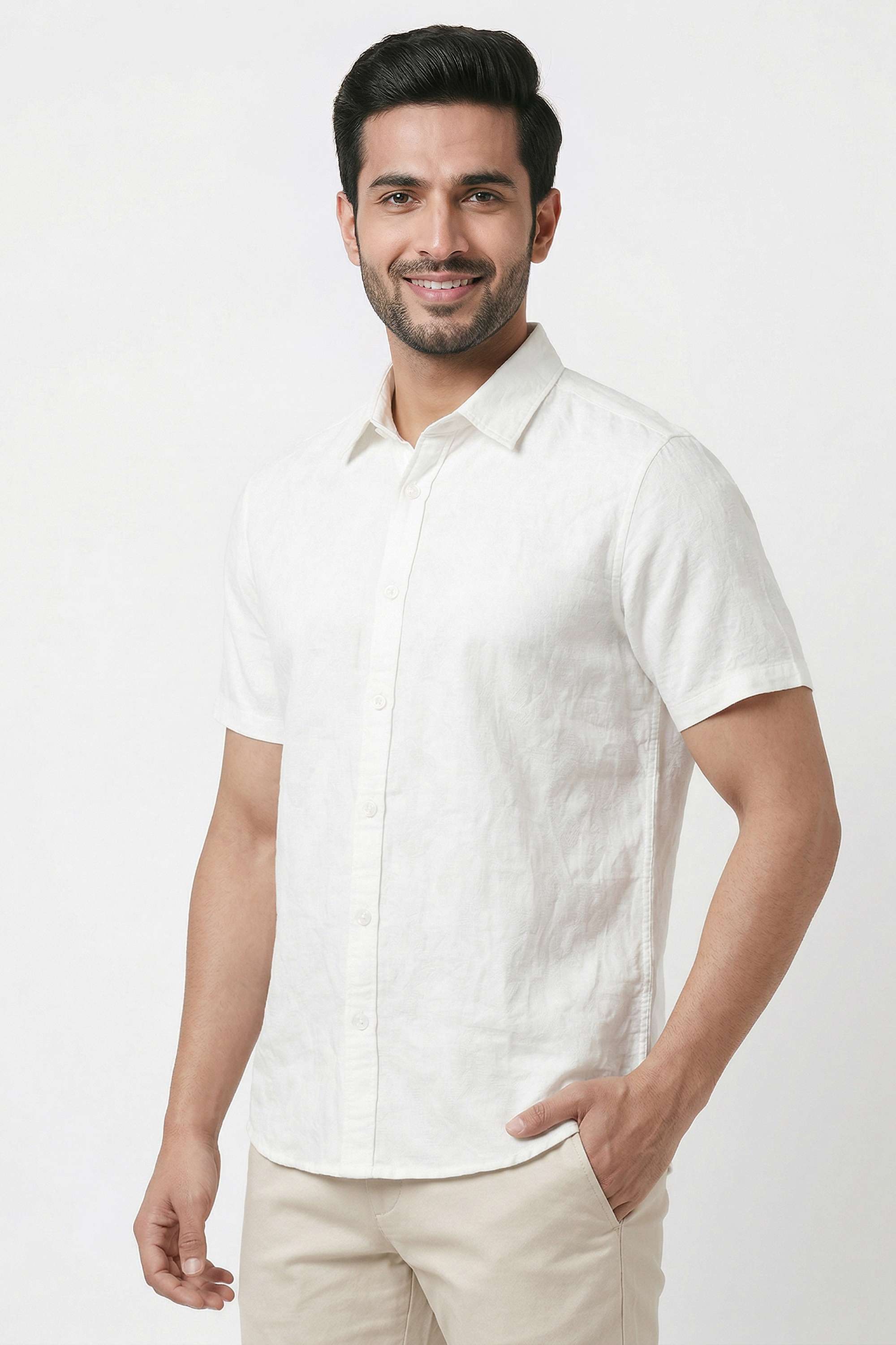 Textured-Cotton-Regular-Fit-Men-Casual-Wear-Shirt