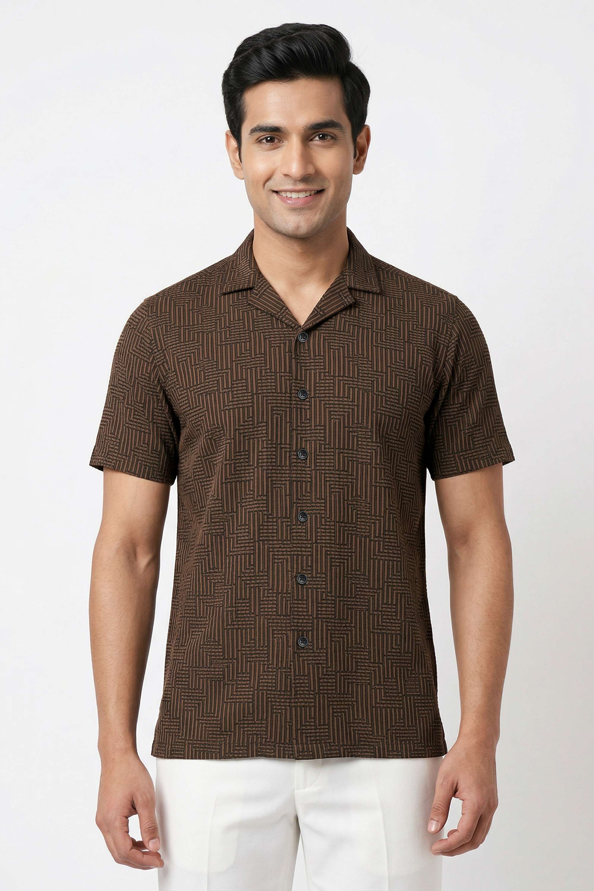 Textured-Cotton-Blend-Regular-Fit-Men-s-Casual-Wear-Shirt