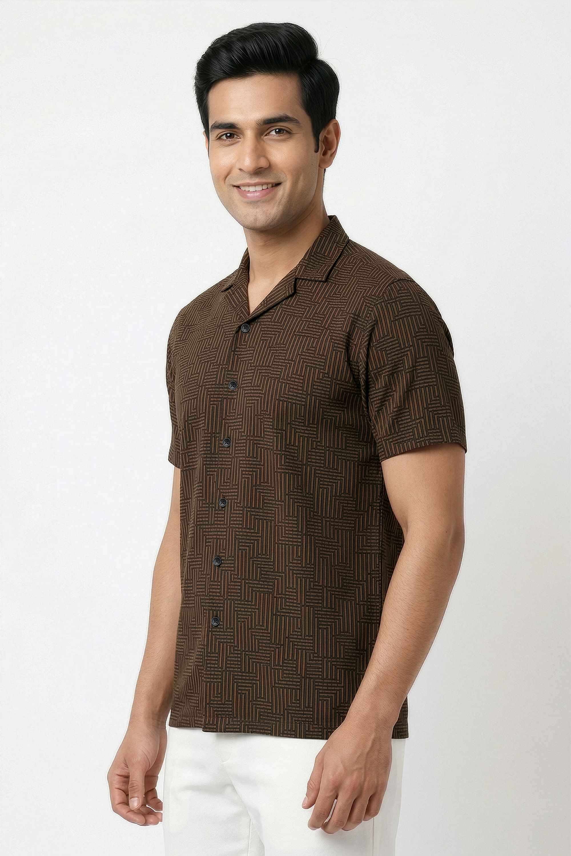 Textured-Cotton-Blend-Regular-Fit-Men-s-Casual-Wear-Shirt